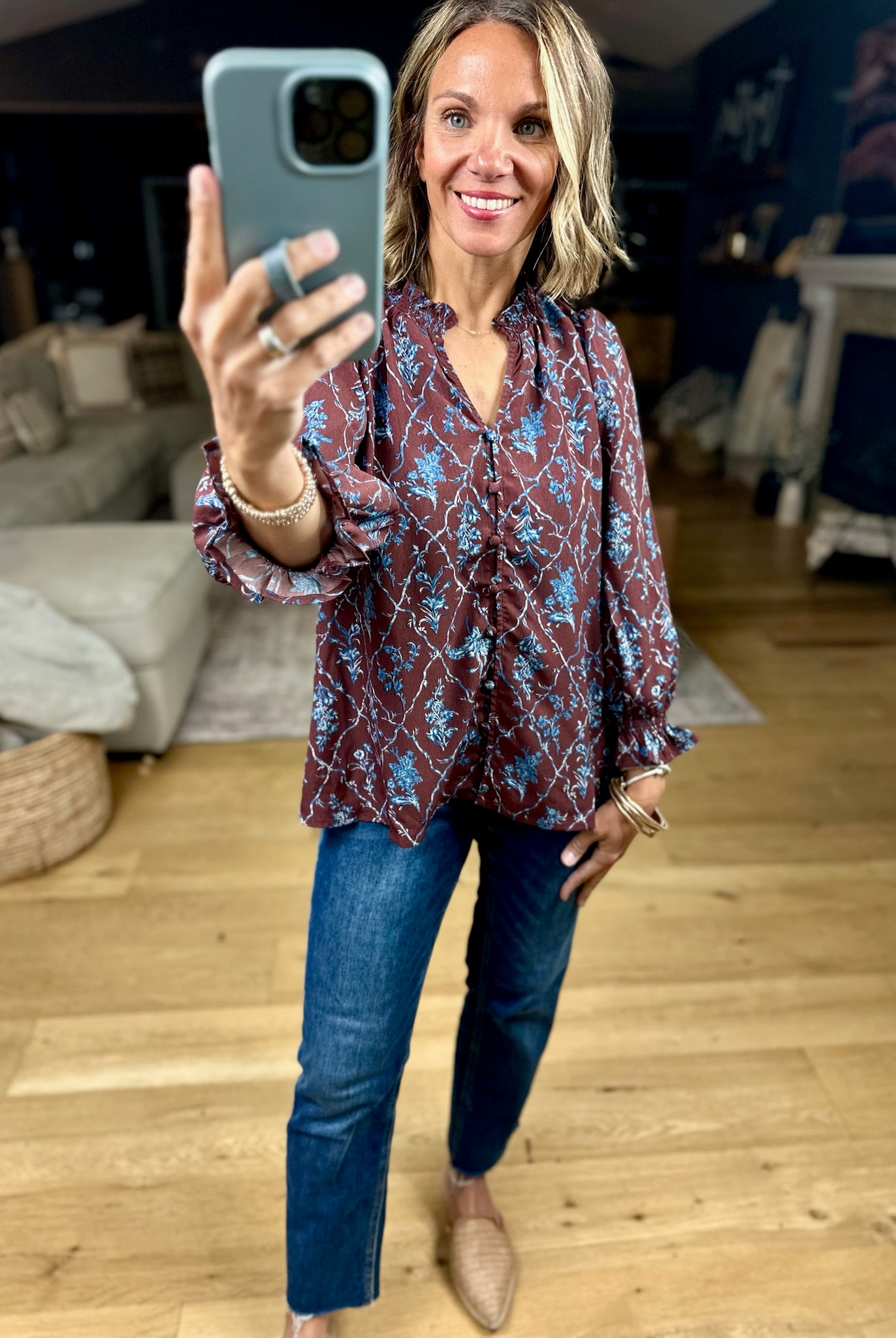 Where We Started Patterned Top-Entro-Anna Kaytes Boutique, Women's Fashion Boutique in Grinnell, Iowa