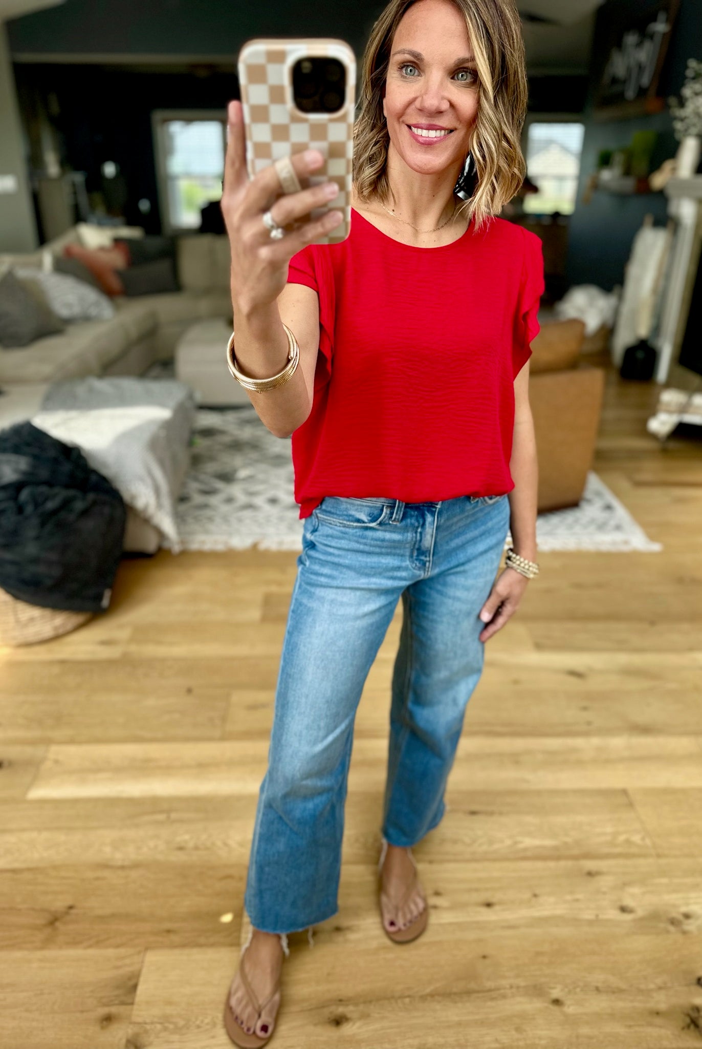 Halfway There Flutter Sleeve Top - Multiple Options-Les Amis-Anna Kaytes Boutique, Women's Fashion Boutique in Grinnell, Iowa