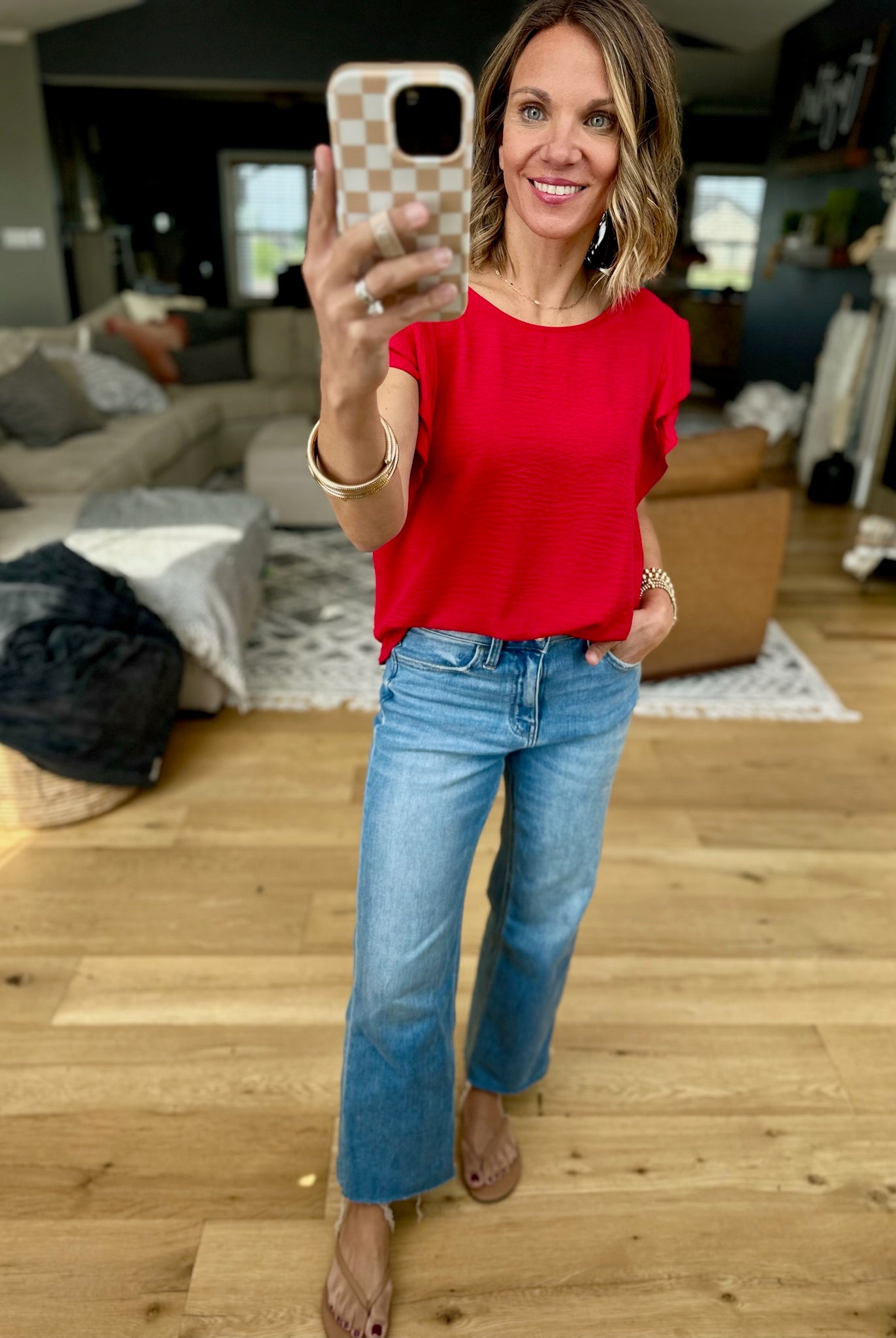 Halfway There Flutter Sleeve Top - Multiple Options-Les Amis-Anna Kaytes Boutique, Women's Fashion Boutique in Grinnell, Iowa