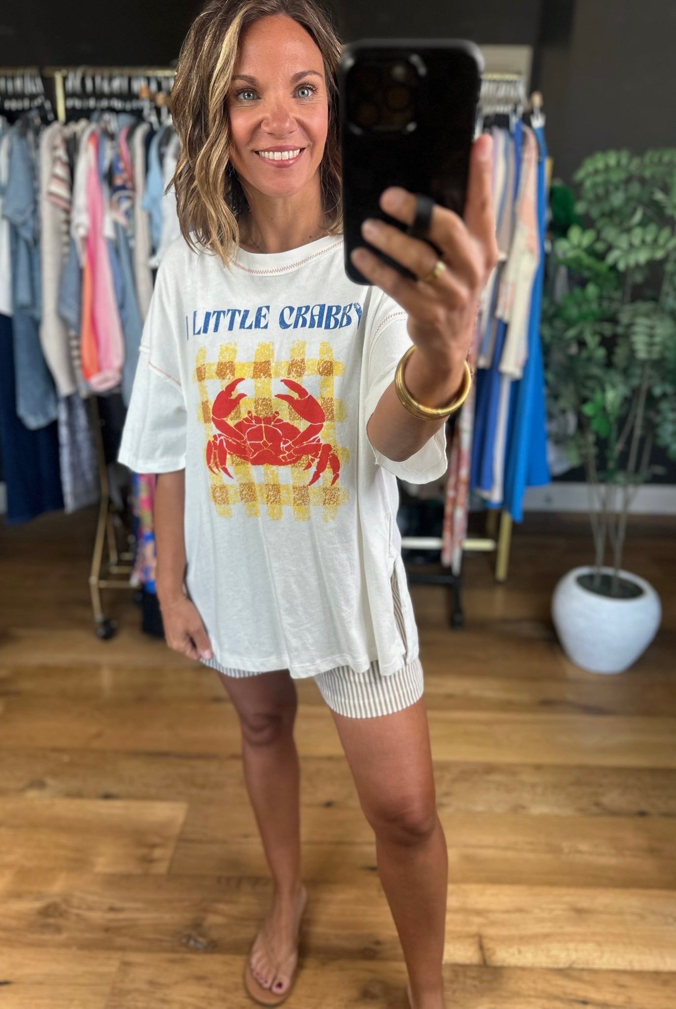 Little Crabby Graphic Tee-Short Sleeves-ee:some-Anna Kaytes Boutique, Women's Fashion Boutique in Grinnell, Iowa