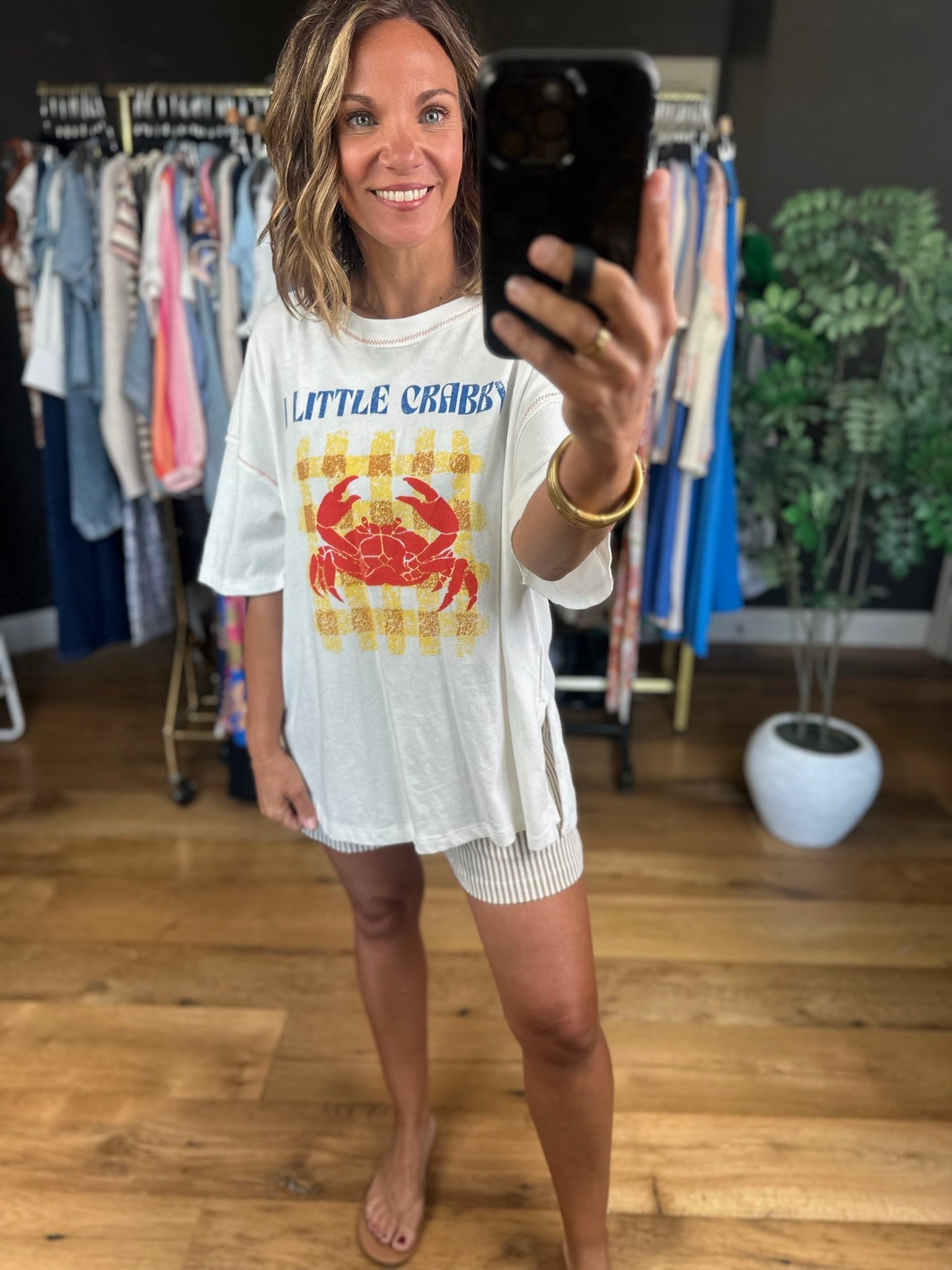 Little Crabby Graphic Tee-Short Sleeves-ee:some-Anna Kaytes Boutique, Women's Fashion Boutique in Grinnell, Iowa