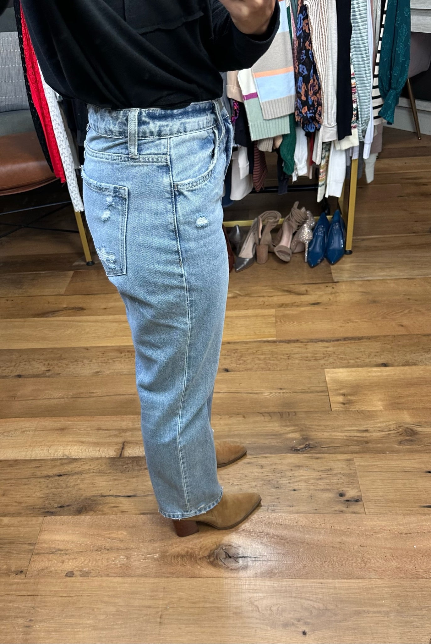 The Leni High-Rise Rigid Straight Denim-Jeans-Vervet T5890-Anna Kaytes Boutique, Women's Fashion Boutique in Grinnell, Iowa