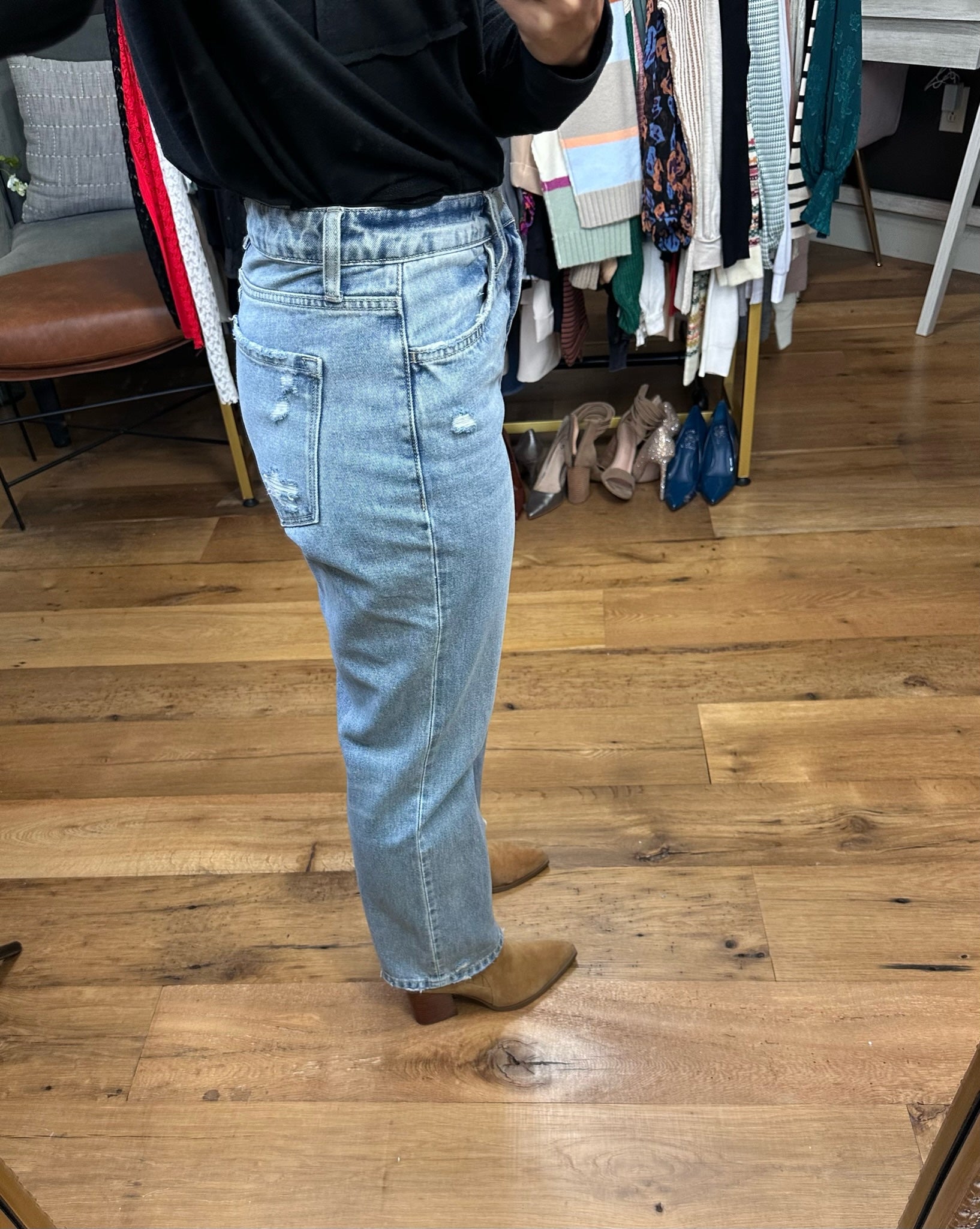The Leni High-Rise Rigid Straight Denim-Jeans-Vervet T5890-Anna Kaytes Boutique, Women's Fashion Boutique in Grinnell, Iowa