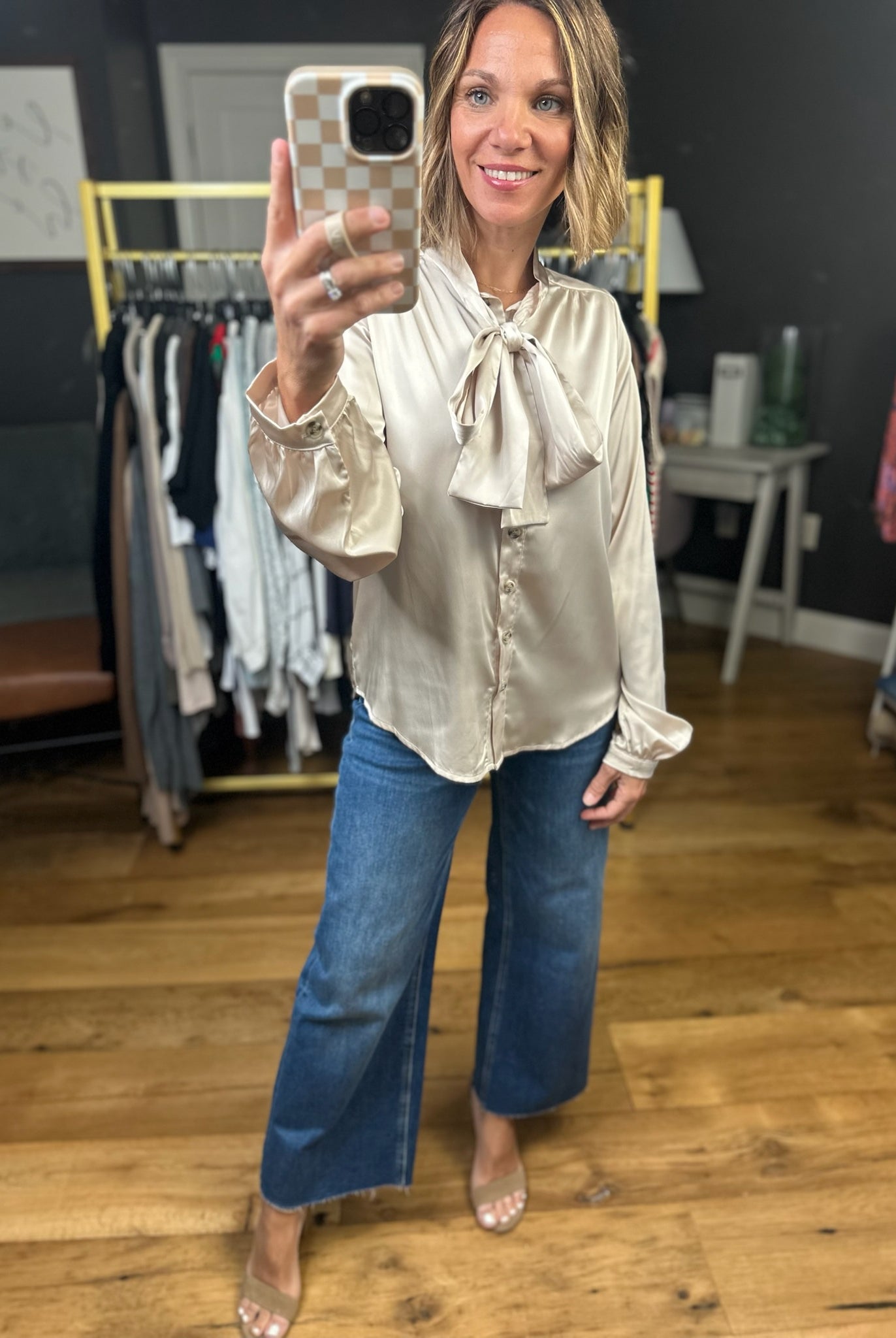 For Right Now Tie Blouse - Shell-Wishlist-Anna Kaytes Boutique, Women's Fashion Boutique in Grinnell, Iowa