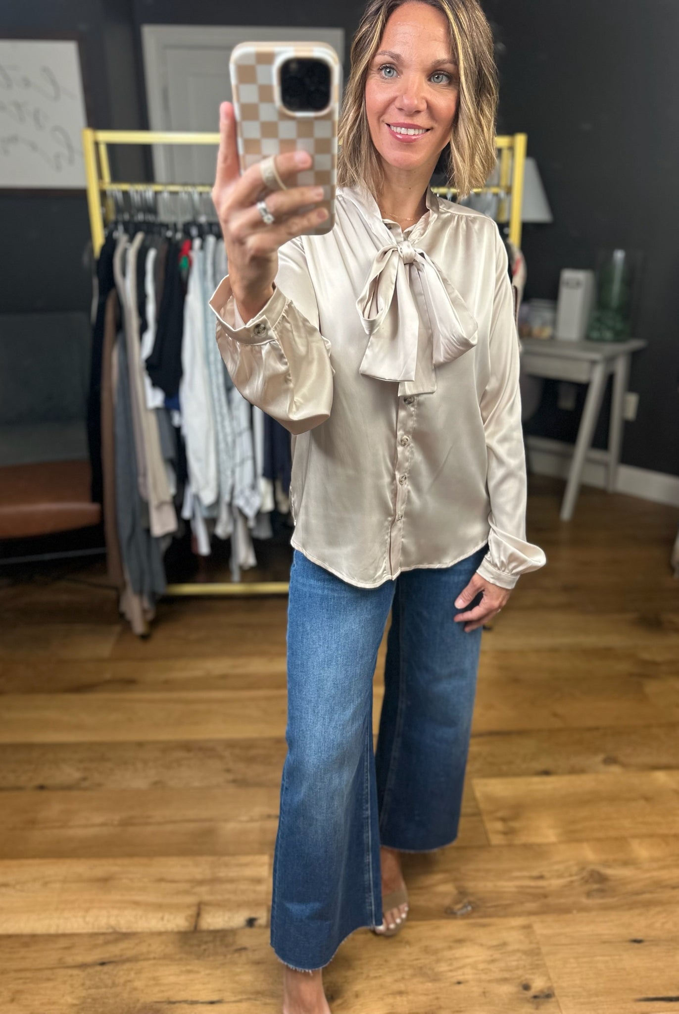 For Right Now Tie Blouse - Shell-Wishlist-Anna Kaytes Boutique, Women's Fashion Boutique in Grinnell, Iowa