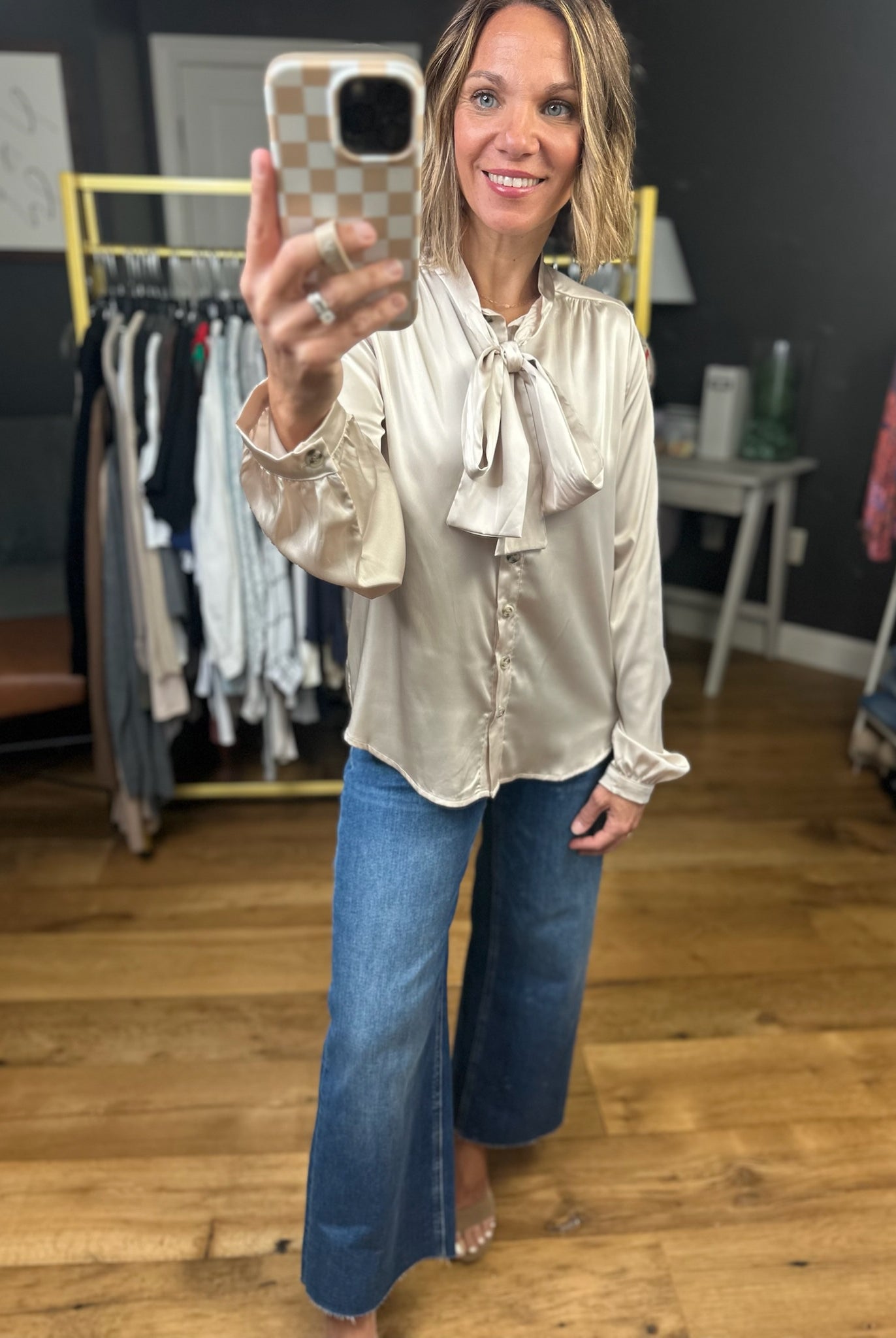 For Right Now Tie Blouse - Shell-Wishlist-Anna Kaytes Boutique, Women's Fashion Boutique in Grinnell, Iowa