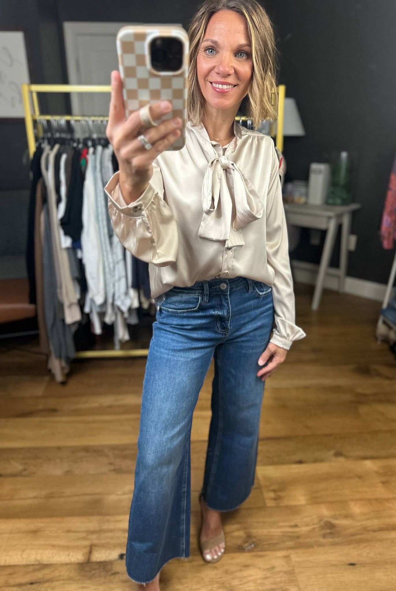 For Right Now Tie Blouse - Shell-Wishlist-Anna Kaytes Boutique, Women's Fashion Boutique in Grinnell, Iowa