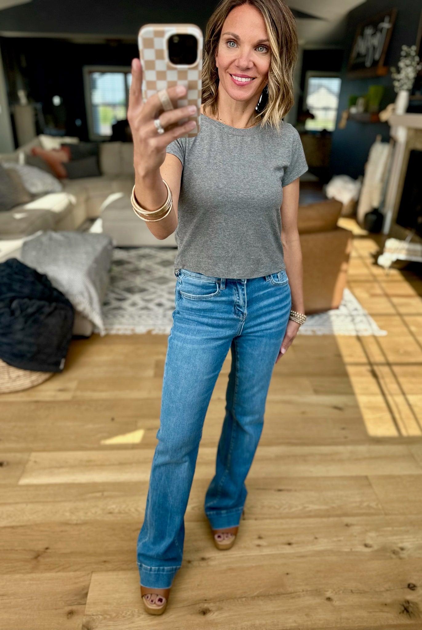 The Jordan Trouser Hem Relaxed Flare Denim-Vervet-Anna Kaytes Boutique, Women's Fashion Boutique in Grinnell, Iowa