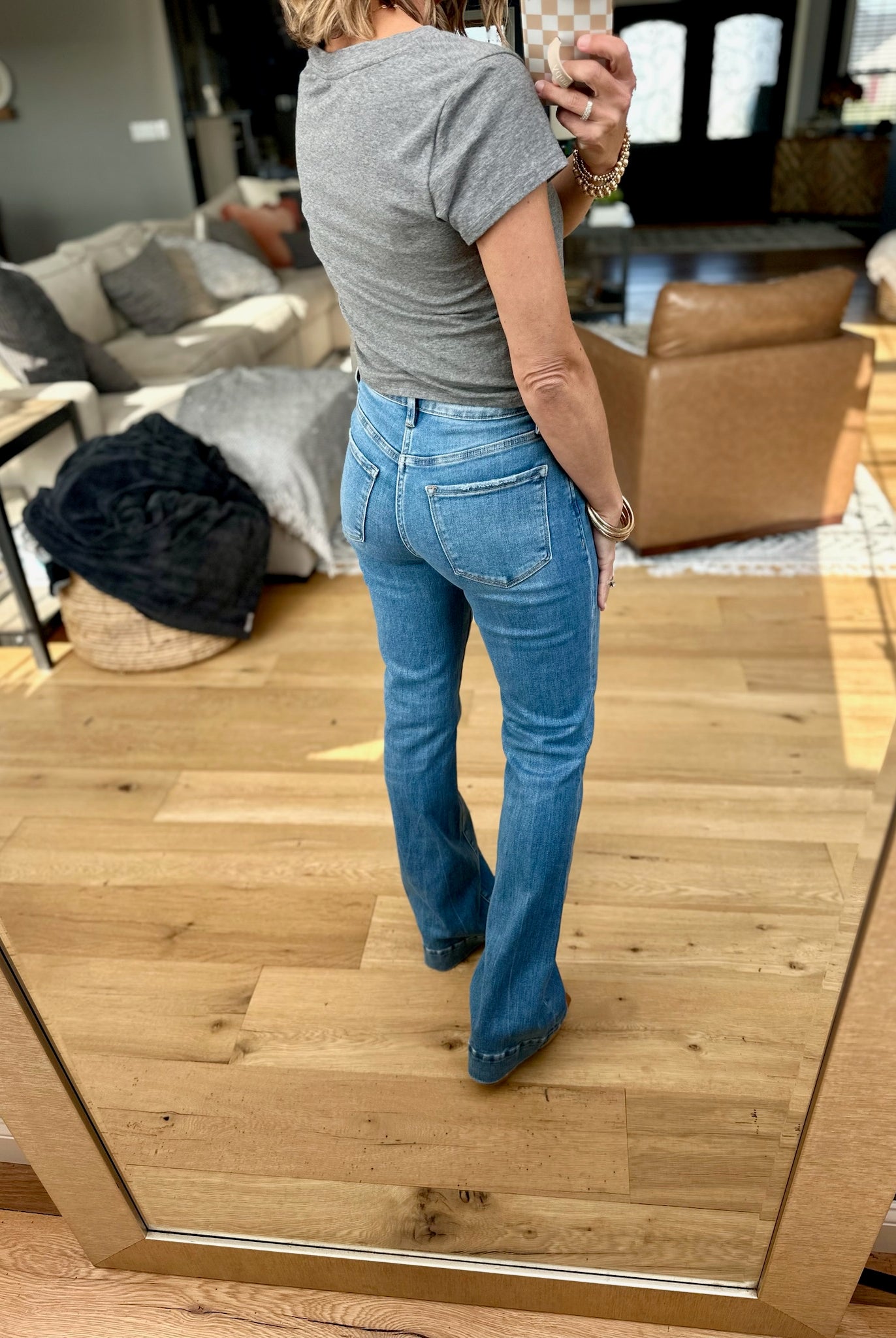 The Jordan Trouser Hem Relaxed Flare Denim-Vervet-Anna Kaytes Boutique, Women's Fashion Boutique in Grinnell, Iowa