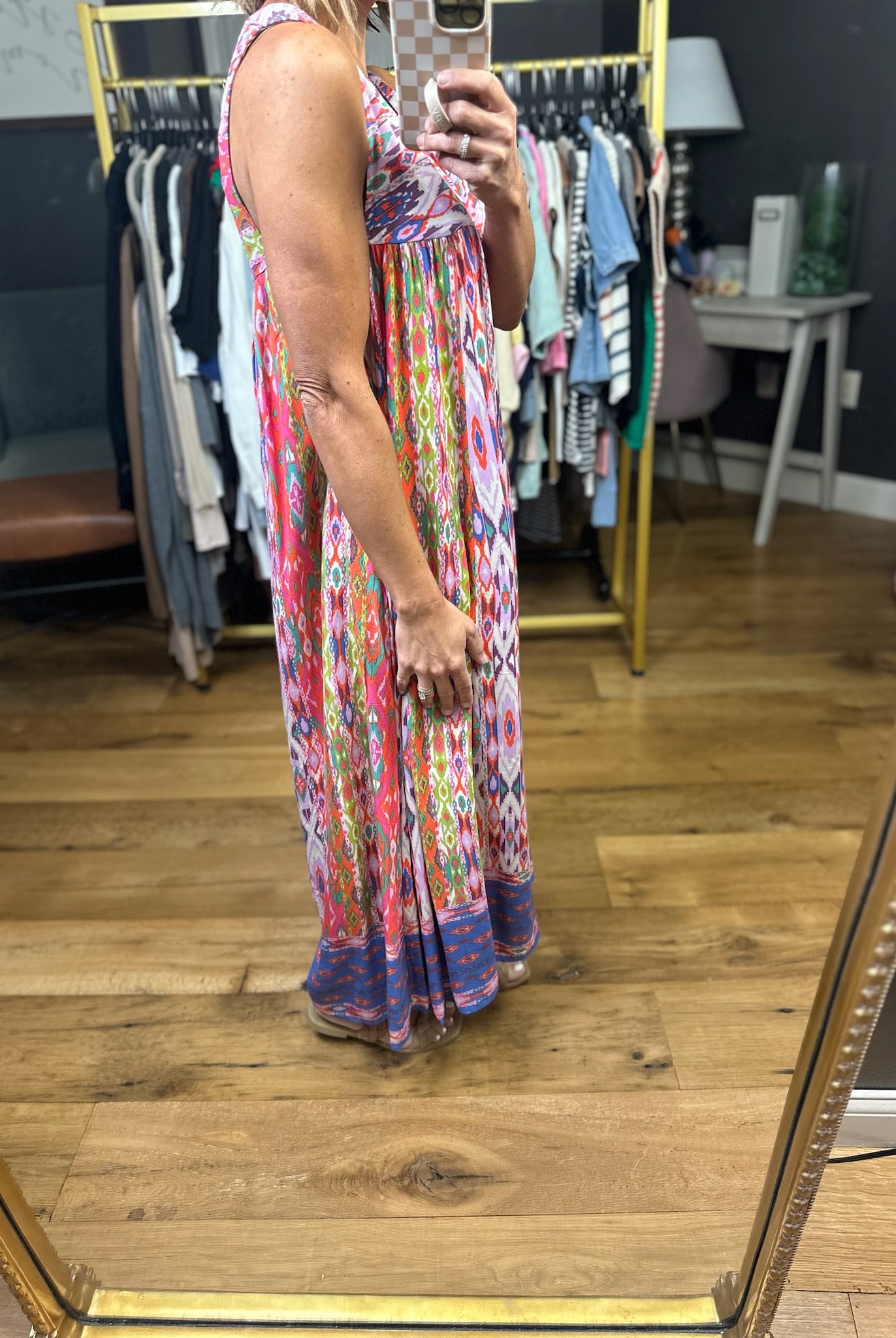 Positive Feeling Patterned Pocket Jumpsuit - Periblue-Easel-Anna Kaytes Boutique, Women's Fashion Boutique in Grinnell, Iowa