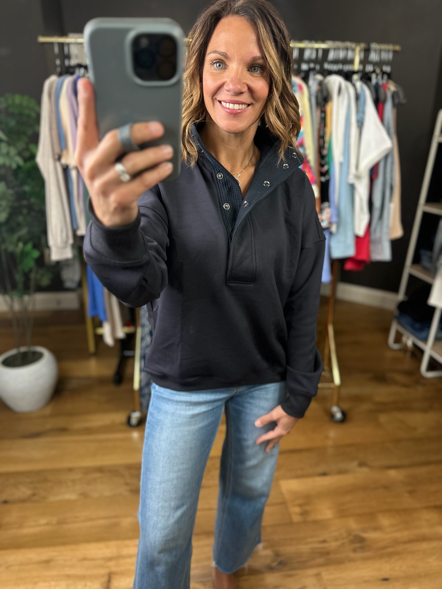 Best Interest Scuba Pullover-Sweaters-Umgee-Anna Kaytes Boutique, Women's Fashion Boutique in Grinnell, Iowa