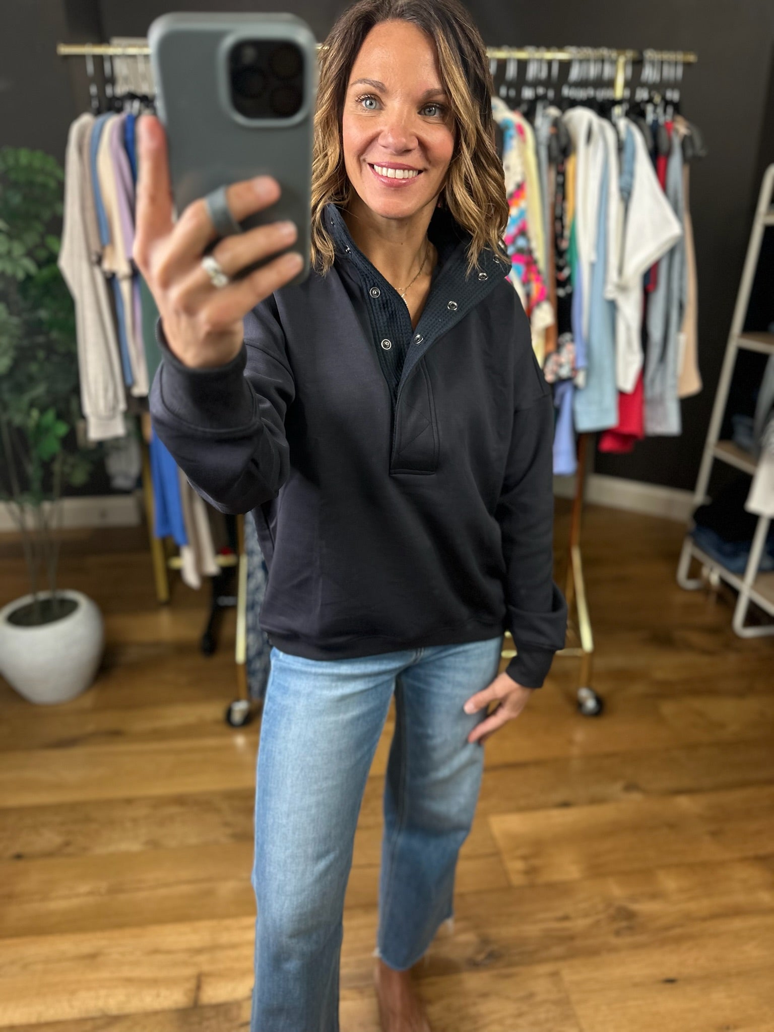 Best Interest Scuba Pullover-Sweaters-Umgee-Anna Kaytes Boutique, Women's Fashion Boutique in Grinnell, Iowa