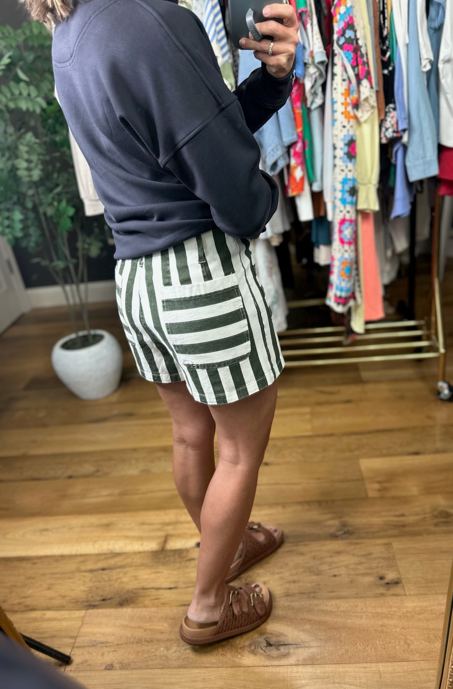 The Merrit Combo Stripe Shorts-Shorts-ee:some-Anna Kaytes Boutique, Women's Fashion Boutique in Grinnell, Iowa