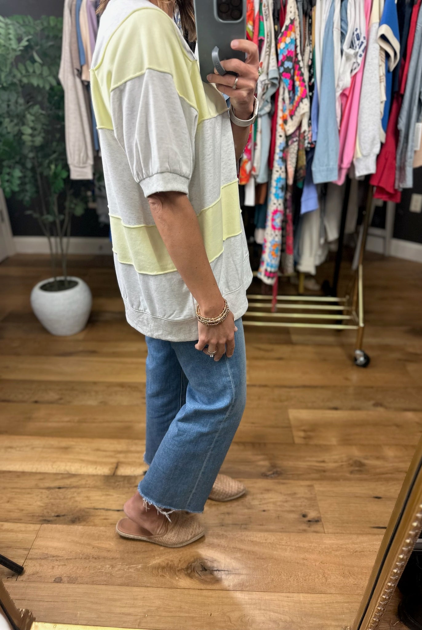On My Radar Color Block Stripe Top-Short Sleeves-Easel-Anna Kaytes Boutique, Women's Fashion Boutique in Grinnell, Iowa
