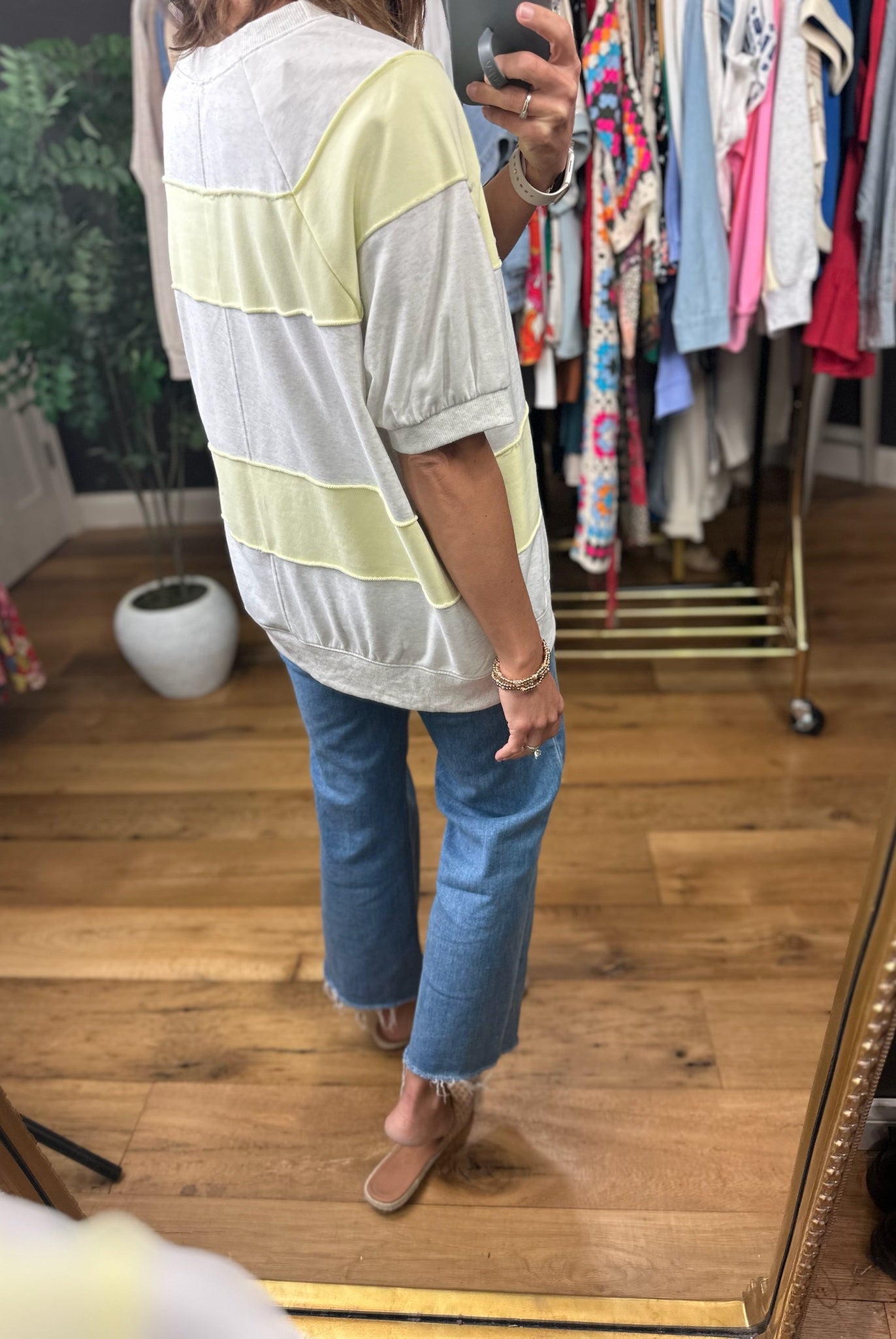 On My Radar Color Block Stripe Top-Short Sleeves-Easel-Anna Kaytes Boutique, Women's Fashion Boutique in Grinnell, Iowa