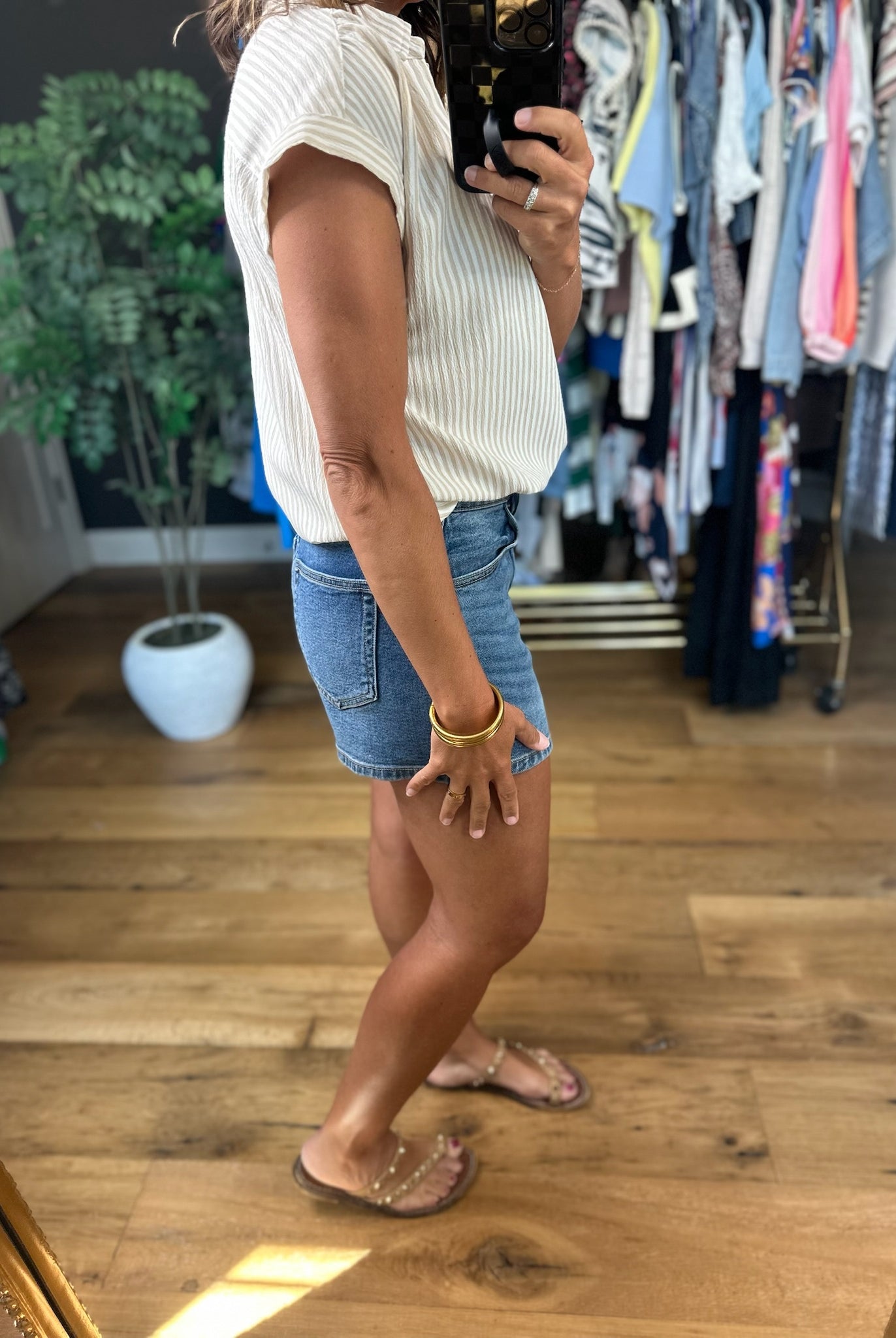 Made To Love Striped Top-Short Sleeves-Blu Pepper-Anna Kaytes Boutique, Women's Fashion Boutique in Grinnell, Iowa