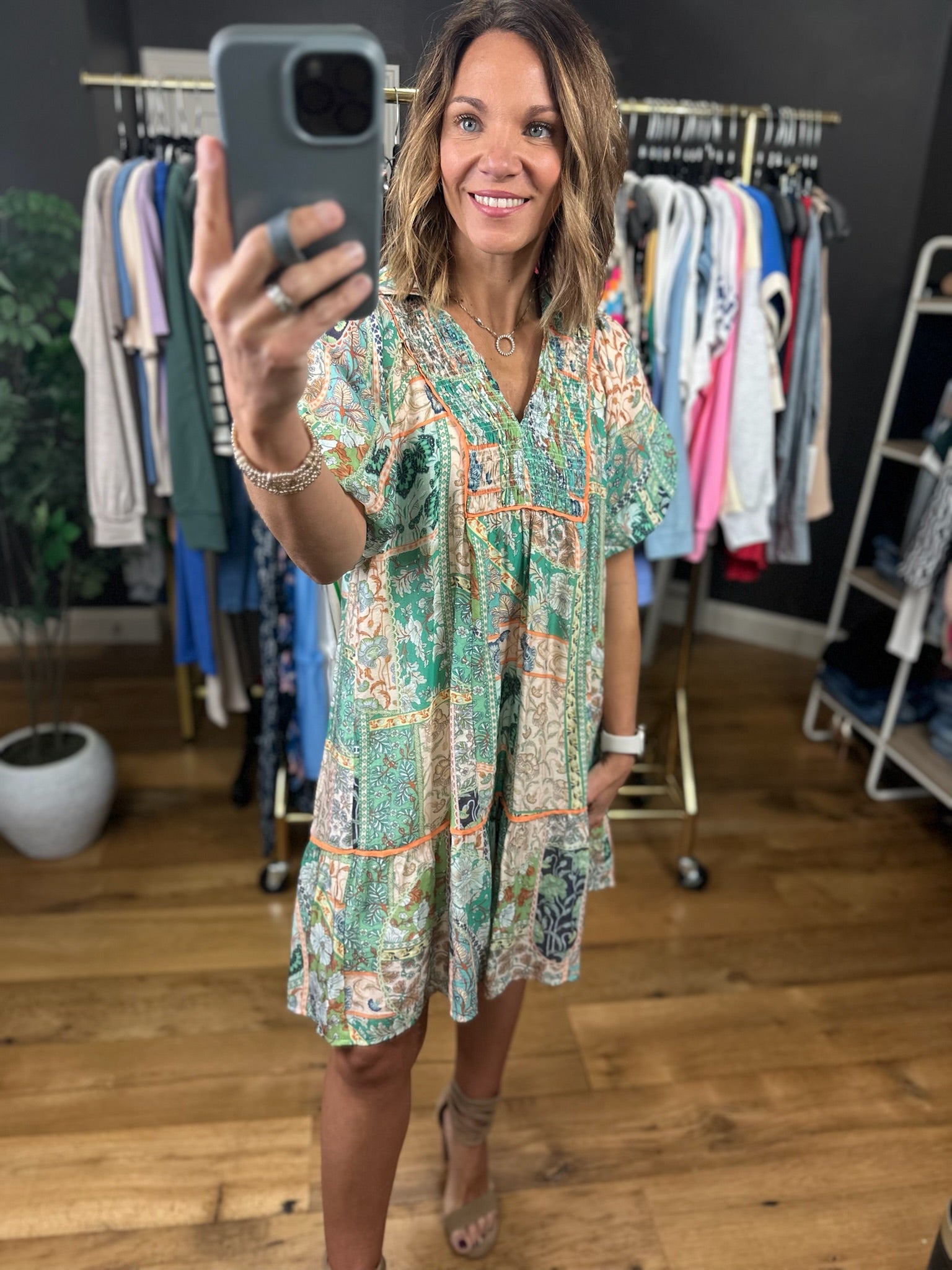 Down My Path Shift Dress-Dresses-Umgee-Anna Kaytes Boutique, Women's Fashion Boutique in Grinnell, Iowa
