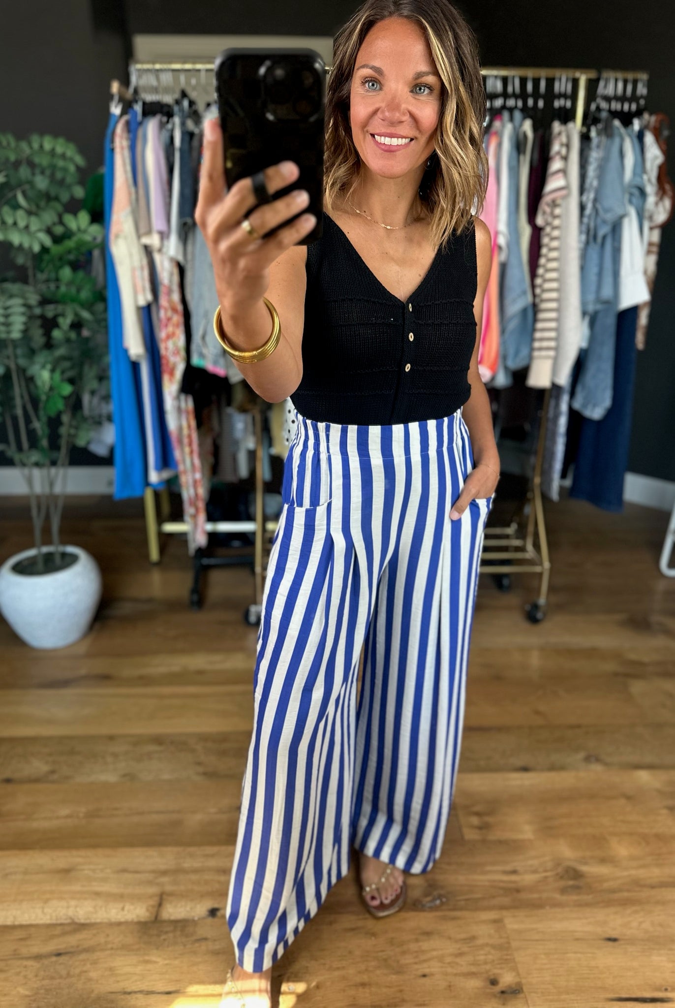 All Behind Us Striped Wide-Leg Pant-Pants-Umgee-Anna Kaytes Boutique, Women's Fashion Boutique in Grinnell, Iowa