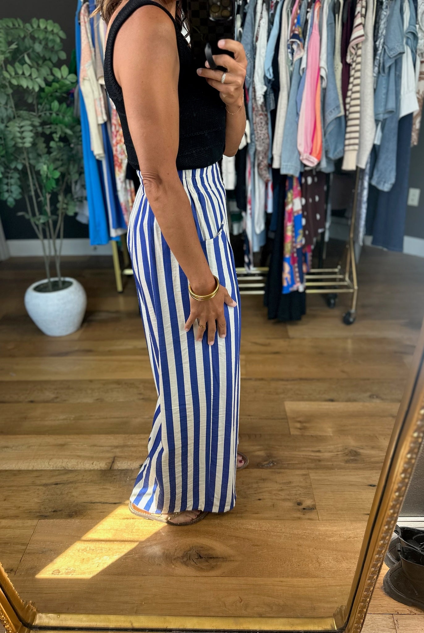 All Behind Us Striped Wide-Leg Pant-Pants-Umgee-Anna Kaytes Boutique, Women's Fashion Boutique in Grinnell, Iowa