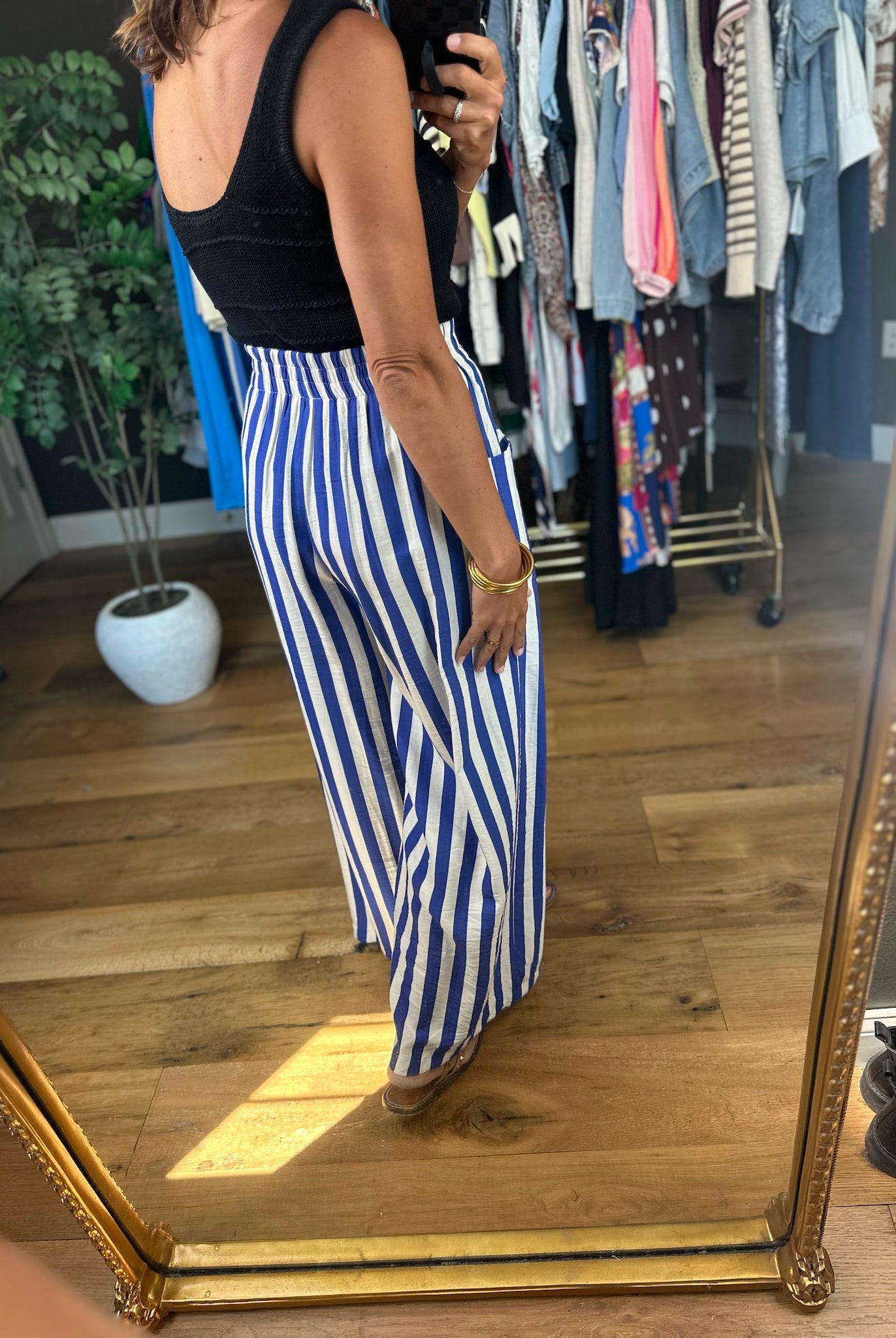 All Behind Us Striped Wide-Leg Pant-Pants-Umgee-Anna Kaytes Boutique, Women's Fashion Boutique in Grinnell, Iowa