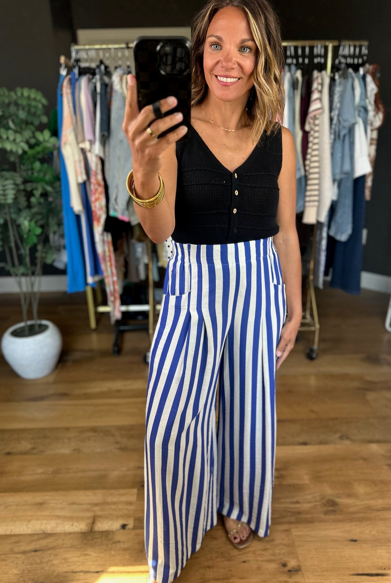 All Behind Us Striped Wide-Leg Pant-Pants-Umgee-Anna Kaytes Boutique, Women's Fashion Boutique in Grinnell, Iowa