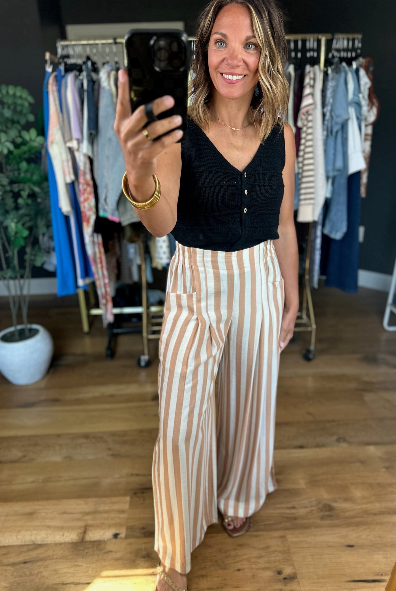 All Behind Us Striped Wide-Leg Pant-Pants-Umgee-Anna Kaytes Boutique, Women's Fashion Boutique in Grinnell, Iowa