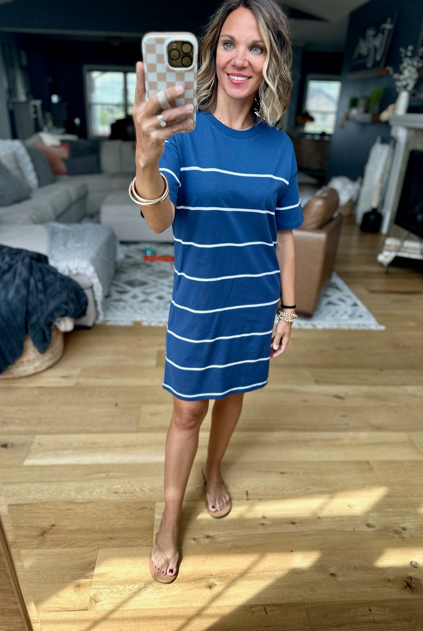 Z Supply Sway Stripe Mini Dress - Blue-Anna Kaytes Boutique-Anna Kaytes Boutique, Women's Fashion Boutique in Grinnell, Iowa