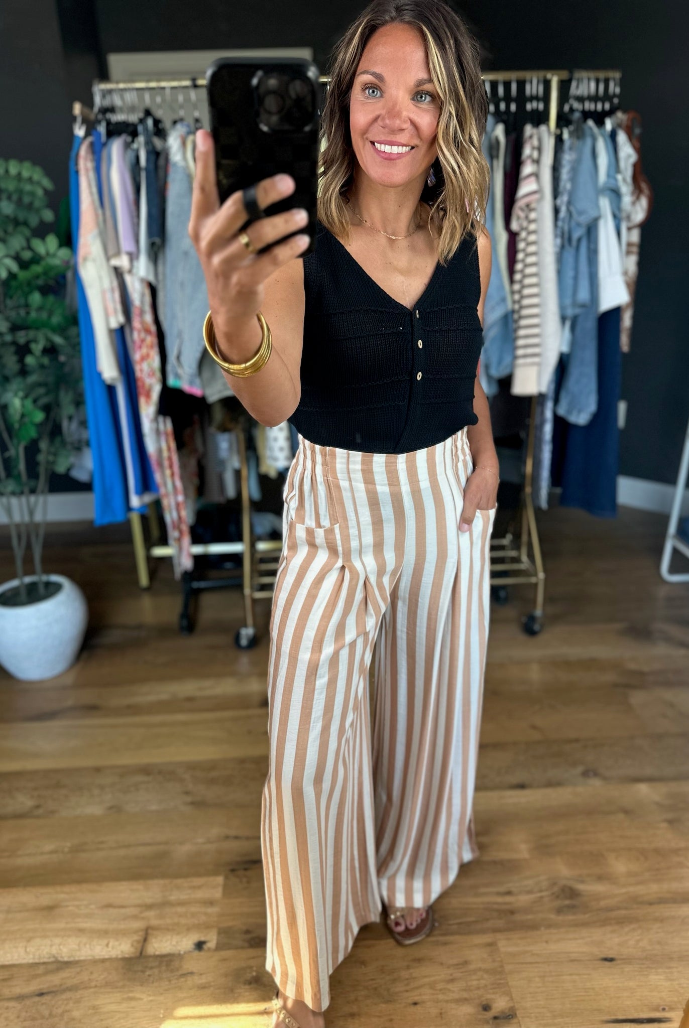 All Behind Us Striped Wide-Leg Pant-Pants-Umgee-Anna Kaytes Boutique, Women's Fashion Boutique in Grinnell, Iowa