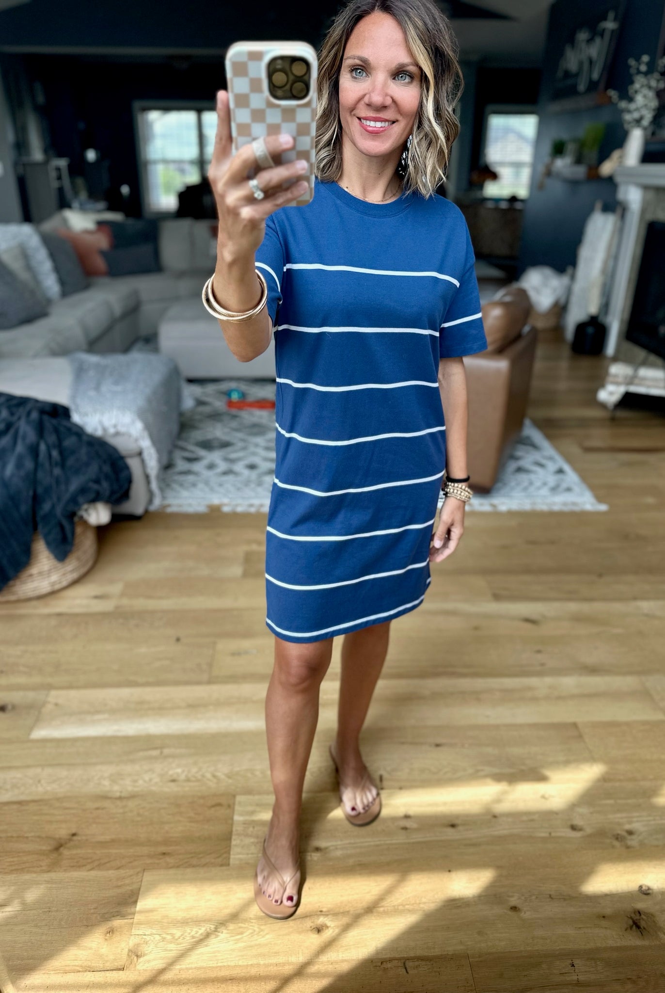 Z Supply Sway Stripe Mini Dress - Blue-Anna Kaytes Boutique-Anna Kaytes Boutique, Women's Fashion Boutique in Grinnell, Iowa