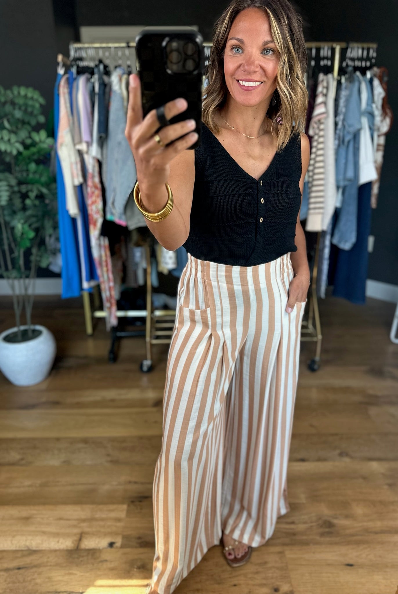All Behind Us Striped Wide-Leg Pant-Pants-Umgee-Anna Kaytes Boutique, Women's Fashion Boutique in Grinnell, Iowa