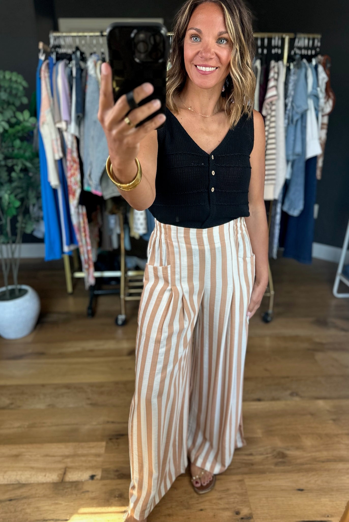 All Behind Us Striped Wide-Leg Pant-Pants-Umgee-Anna Kaytes Boutique, Women's Fashion Boutique in Grinnell, Iowa