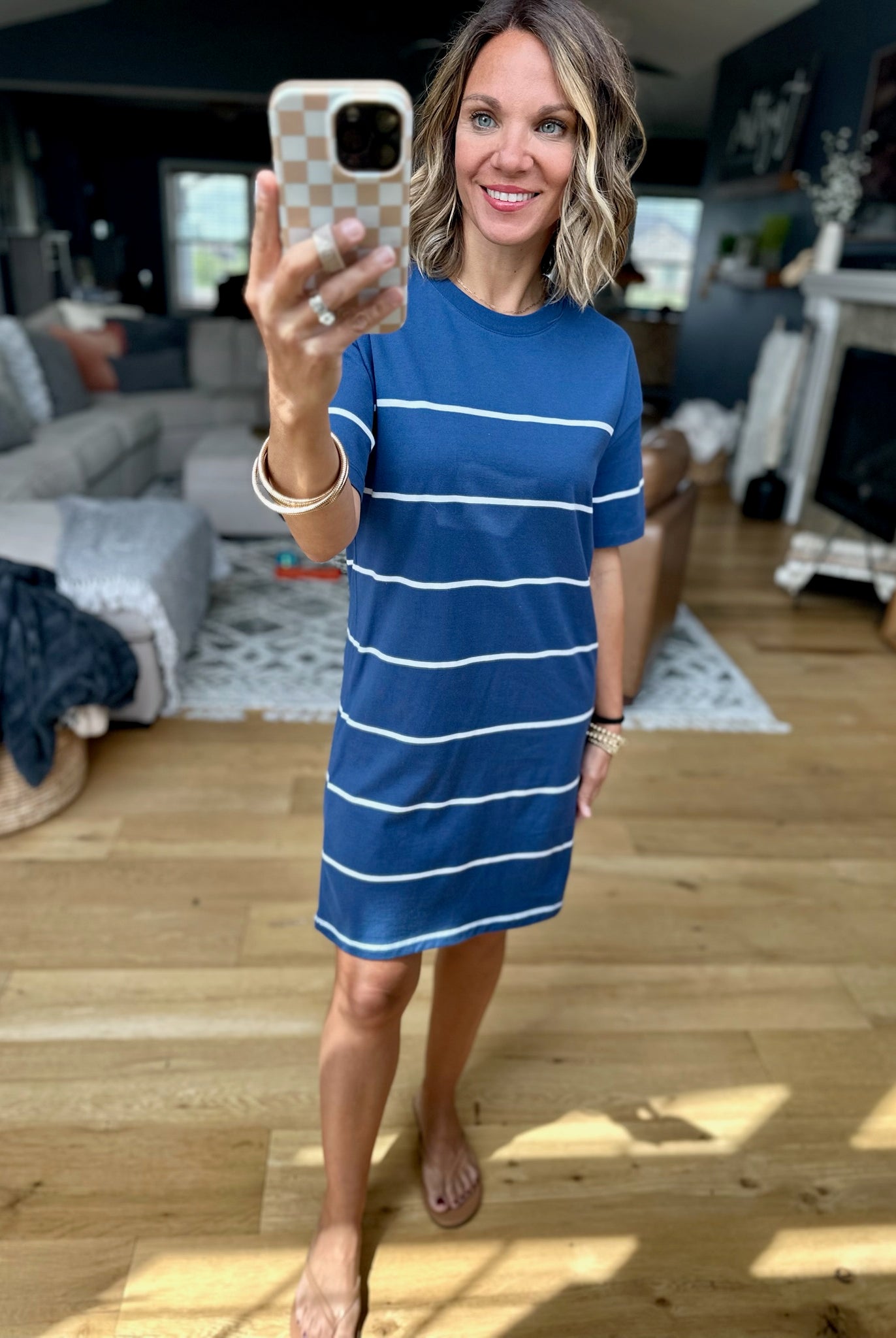 Z Supply Sway Stripe Mini Dress - Blue-Anna Kaytes Boutique-Anna Kaytes Boutique, Women's Fashion Boutique in Grinnell, Iowa
