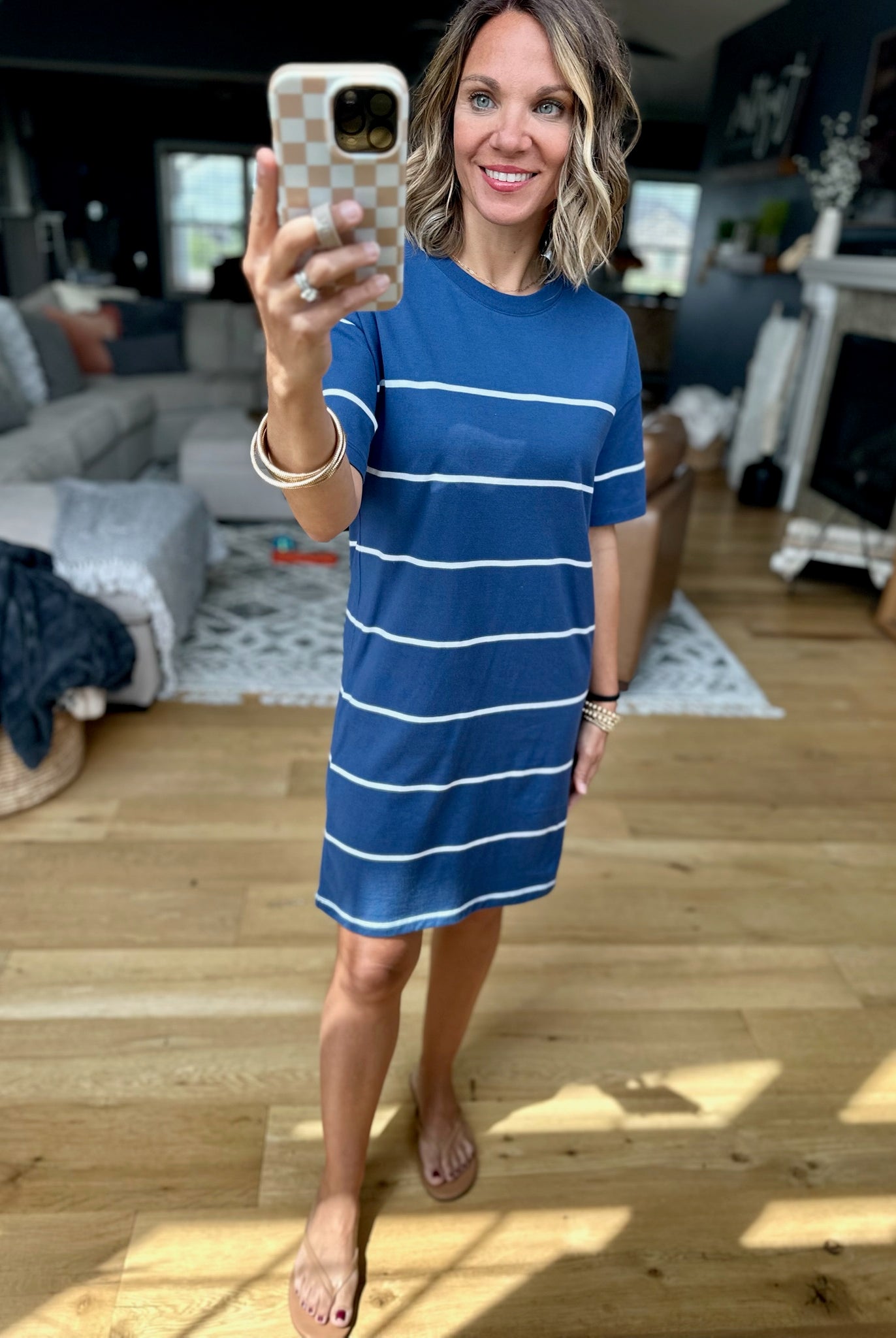 Z Supply Sway Stripe Mini Dress - Blue-Anna Kaytes Boutique-Anna Kaytes Boutique, Women's Fashion Boutique in Grinnell, Iowa