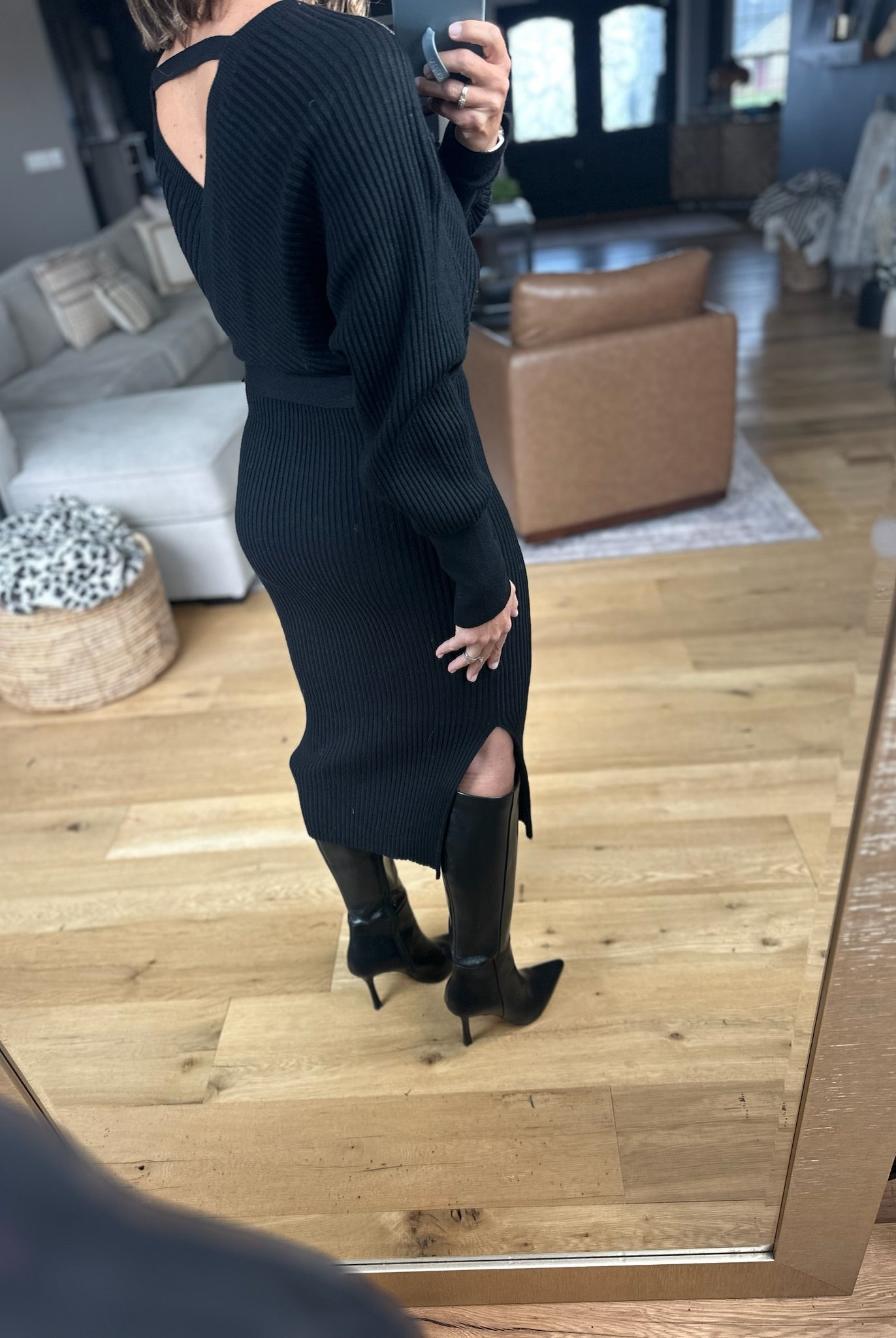 All I Want Knit Tie-Waist Sweater Dress-Dresses-She & Sky-Anna Kaytes Boutique, Women's Fashion Boutique in Grinnell, Iowa