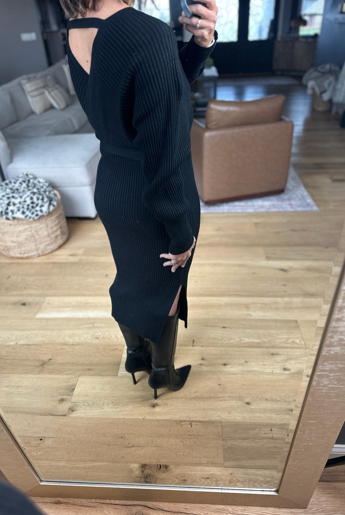 All I Want Knit Tie-Waist Sweater Dress-Dresses-She & Sky-Anna Kaytes Boutique, Women's Fashion Boutique in Grinnell, Iowa