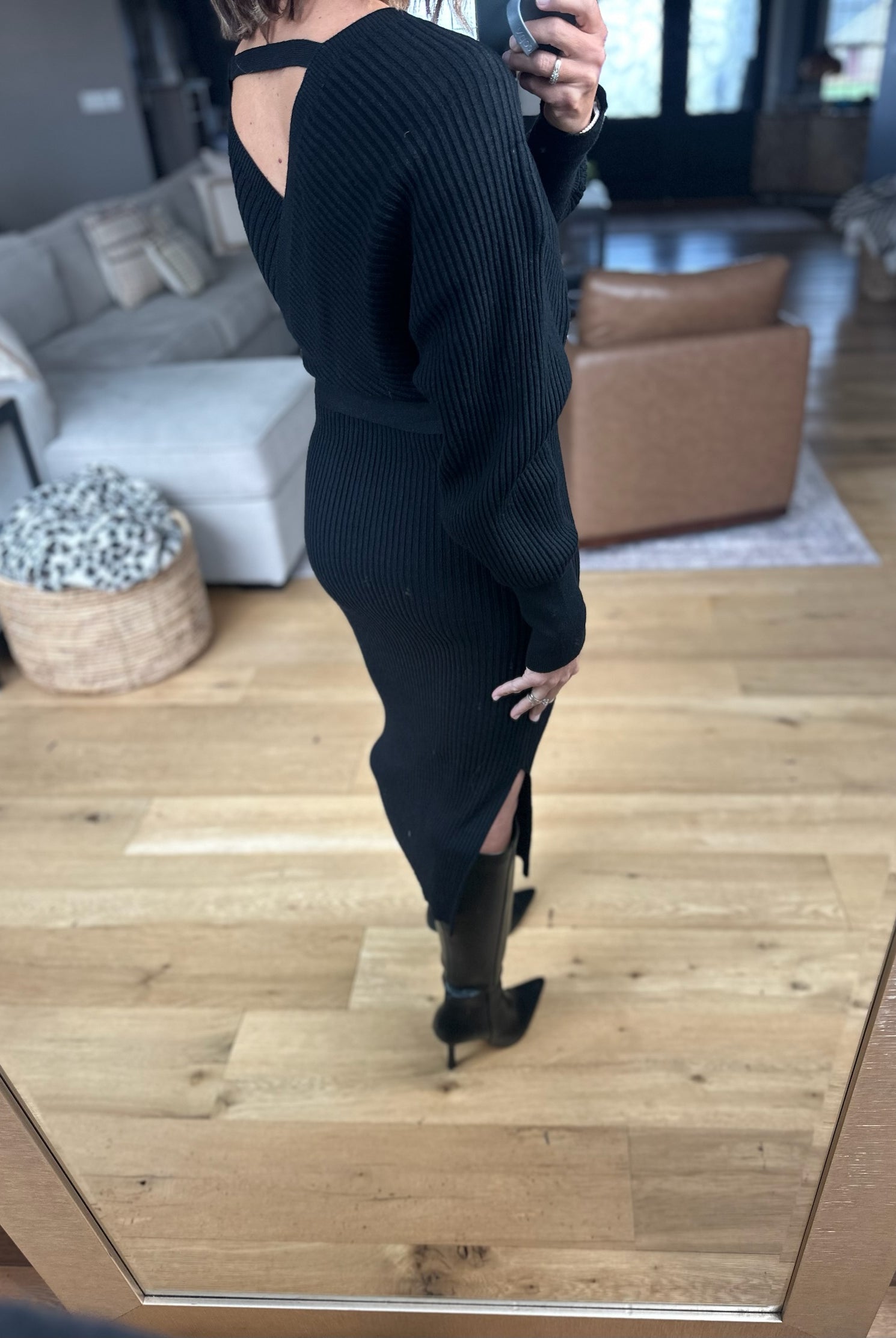 All I Want Knit Tie-Waist Sweater Dress-Dresses-She & Sky-Anna Kaytes Boutique, Women's Fashion Boutique in Grinnell, Iowa