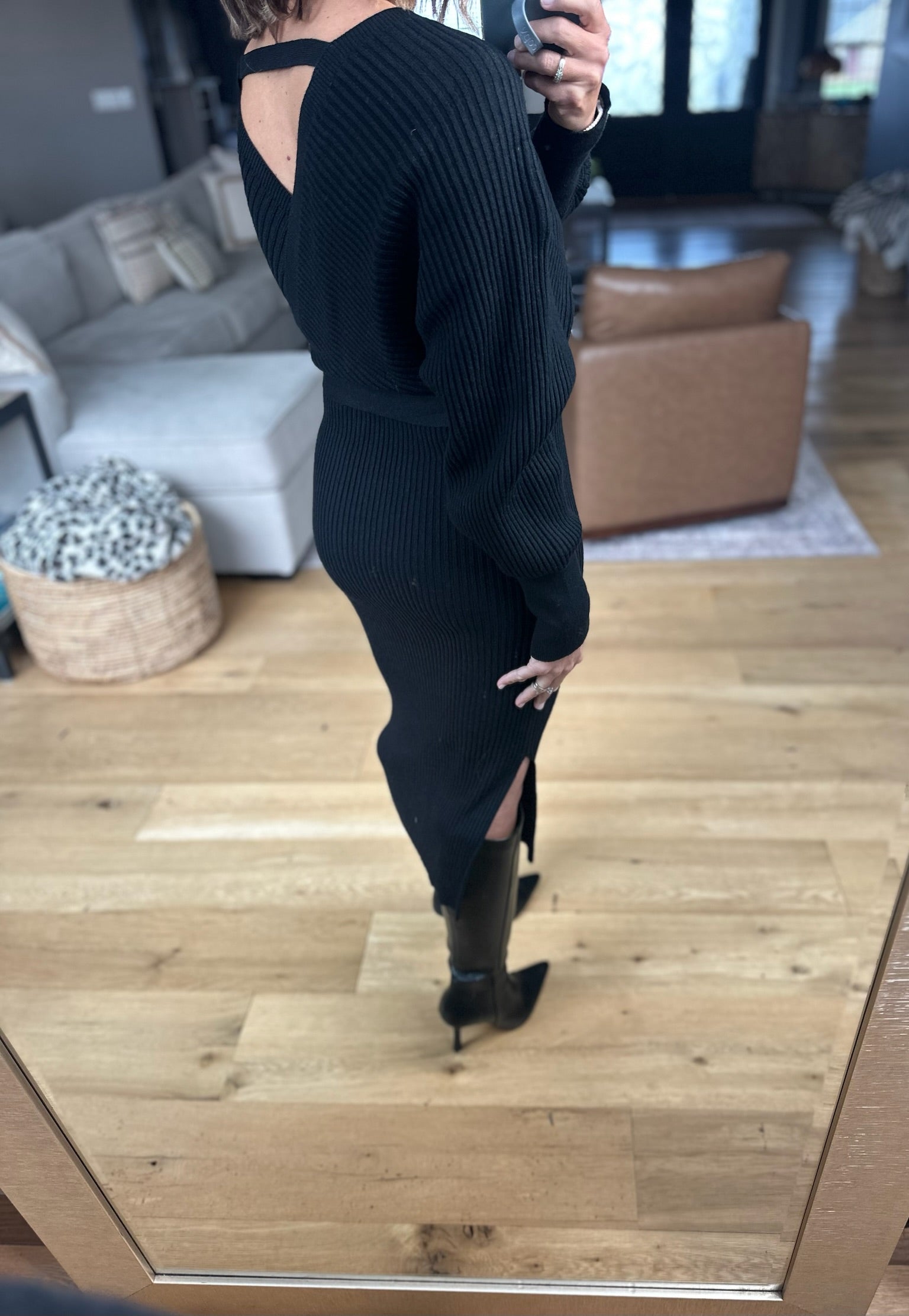 All I Want Knit Tie-Waist Sweater Dress-Dresses-She & Sky-Anna Kaytes Boutique, Women's Fashion Boutique in Grinnell, Iowa