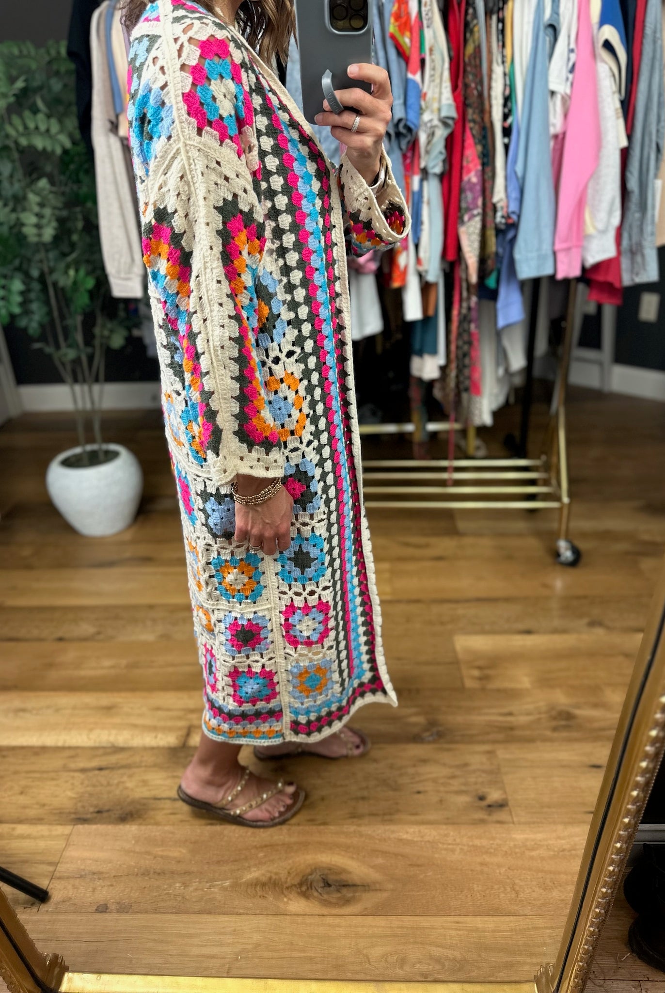 Threaded In Peace Crochet Cardigan-Sweaters-POL-Anna Kaytes Boutique, Women's Fashion Boutique in Grinnell, Iowa