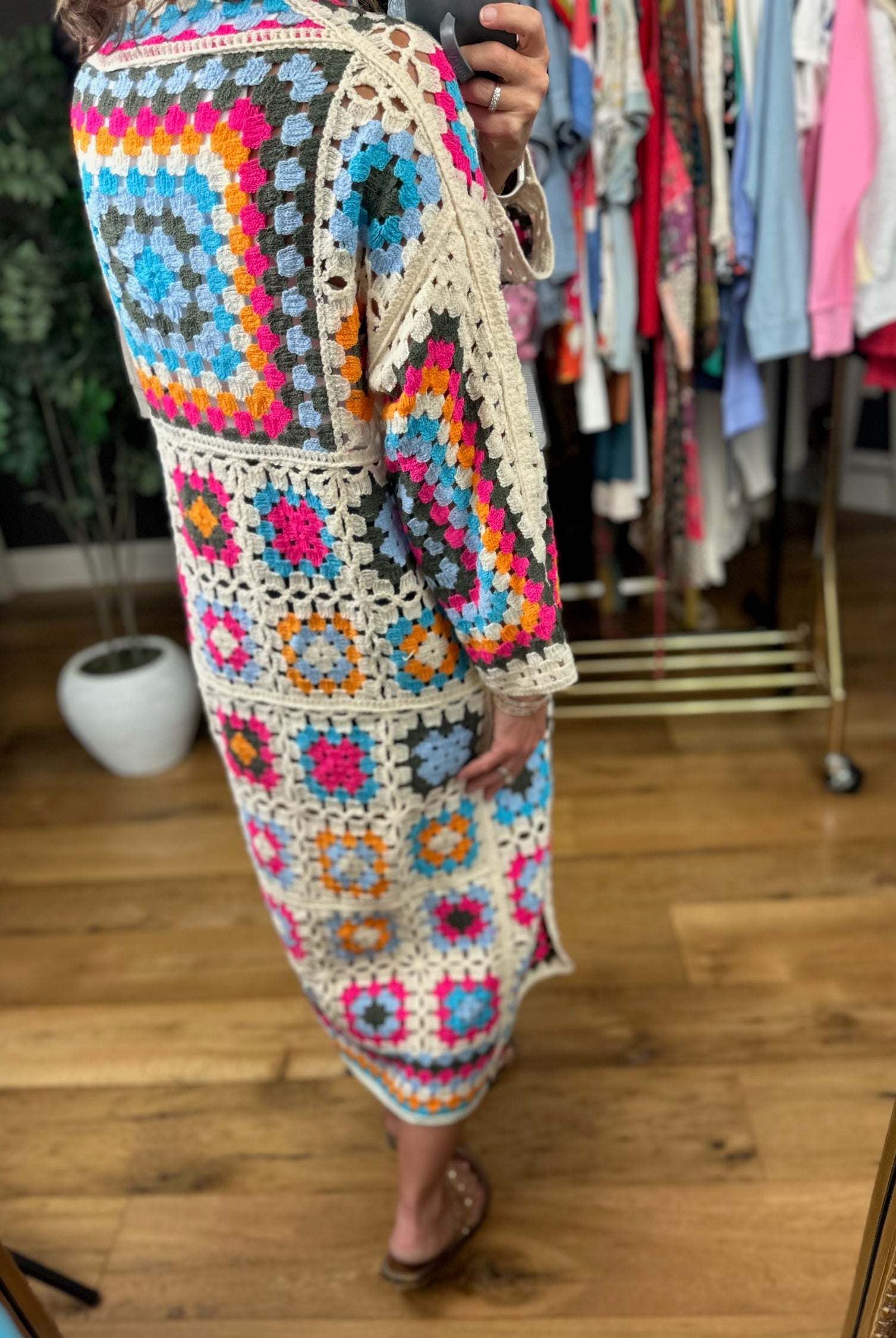 Threaded In Peace Crochet Cardigan-Sweaters-POL-Anna Kaytes Boutique, Women's Fashion Boutique in Grinnell, Iowa