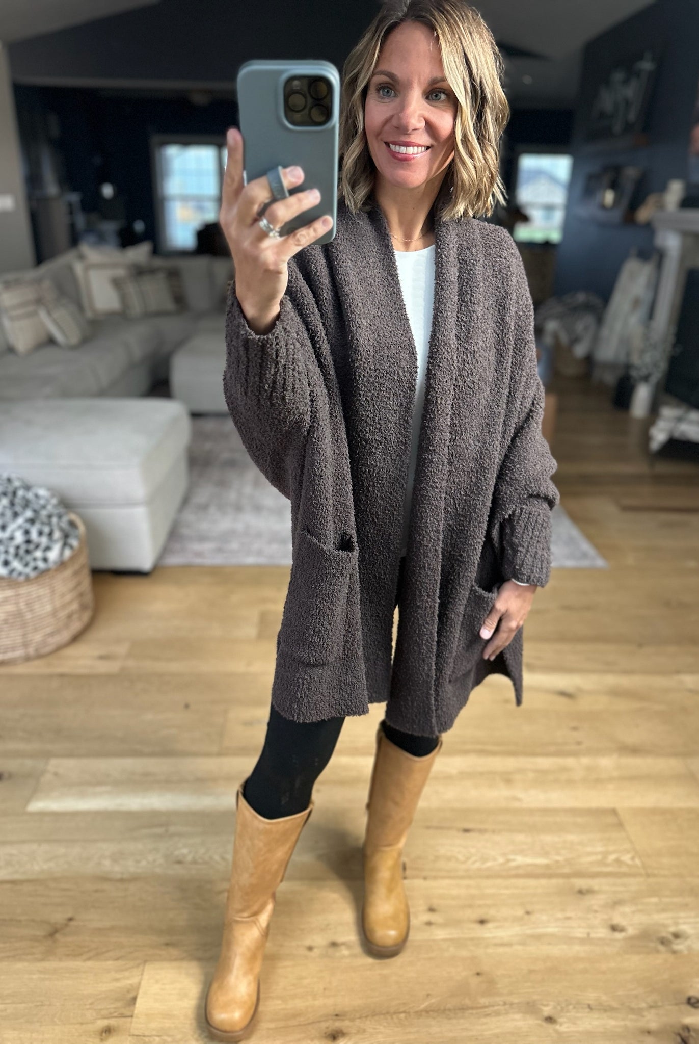 Cozy Intentions Pocket Cardigan-Sweaters-Blu Ivy-Anna Kaytes Boutique, Women's Fashion Boutique in Grinnell, Iowa