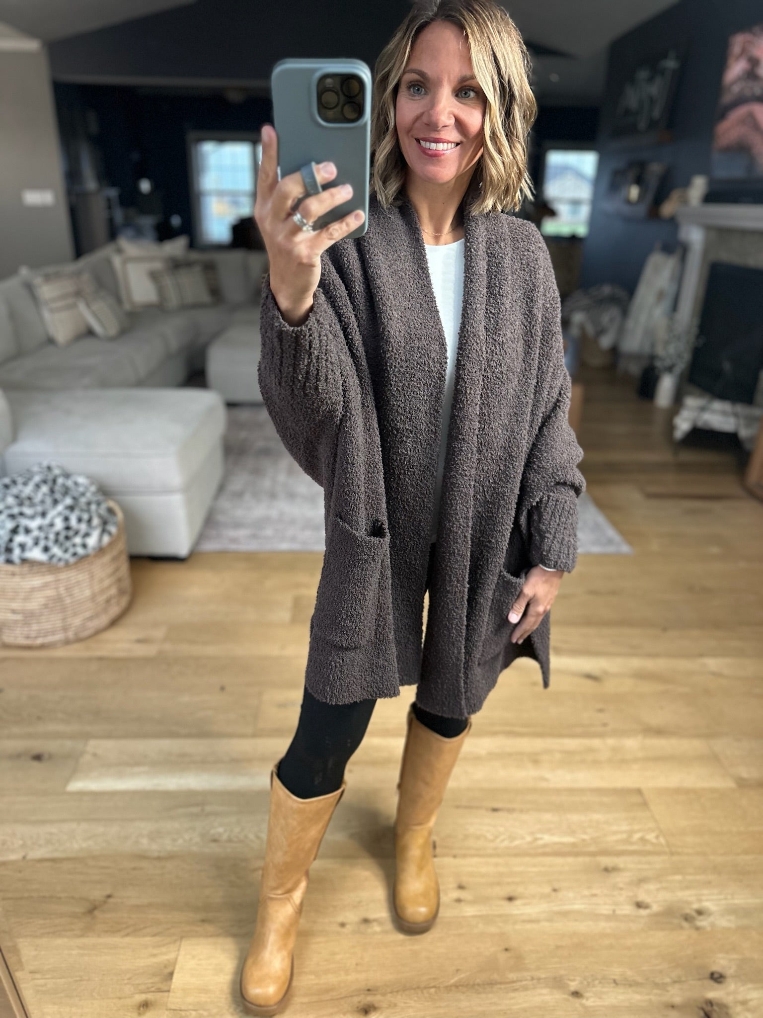 Cozy Intentions Pocket Cardigan-Sweaters-Blu Ivy-Anna Kaytes Boutique, Women's Fashion Boutique in Grinnell, Iowa