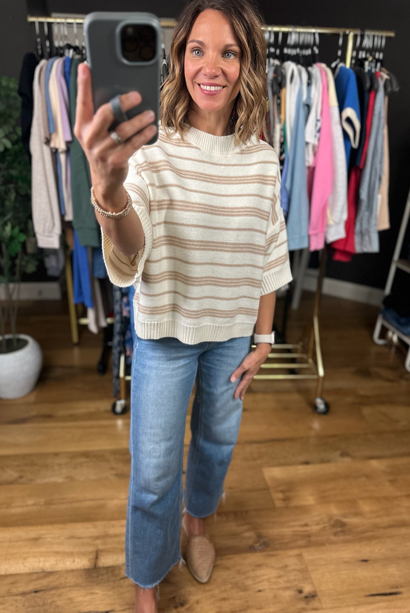 The Right Time Striped Knit-Sweaters-She & Sky-Anna Kaytes Boutique, Women's Fashion Boutique in Grinnell, Iowa