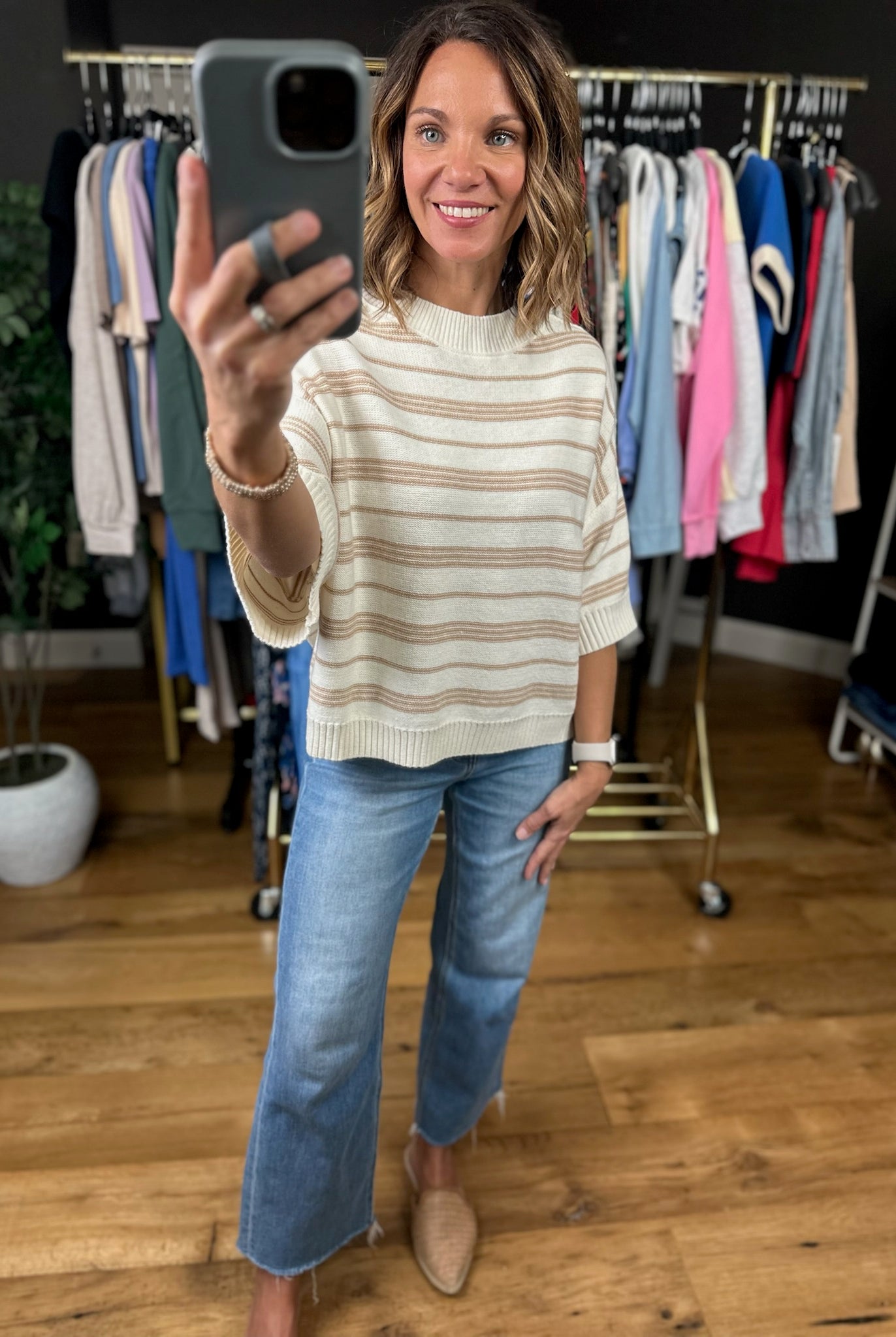 The Right Time Striped Knit-Sweaters-She & Sky-Anna Kaytes Boutique, Women's Fashion Boutique in Grinnell, Iowa