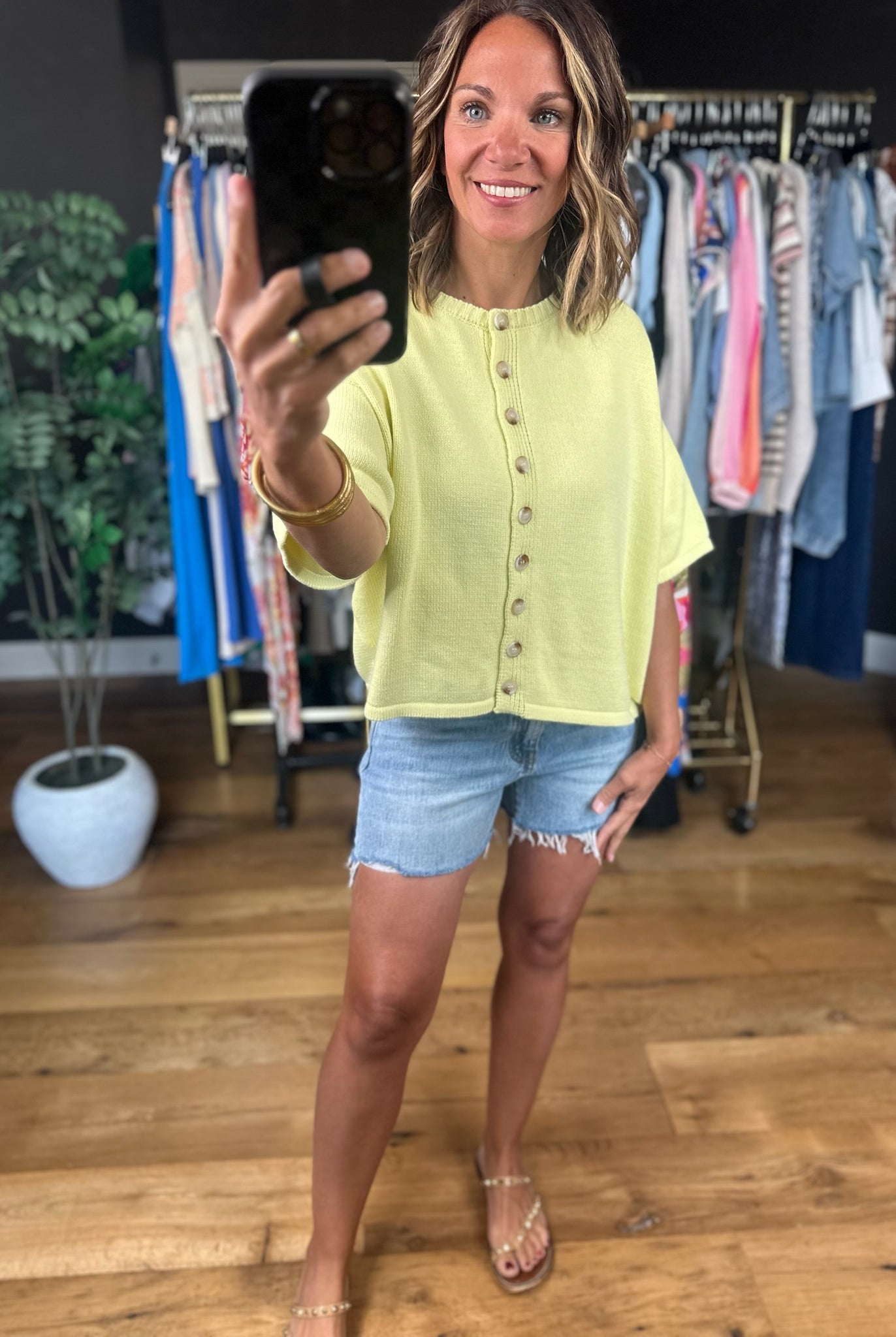 Just For Us Short-Sleeve Cardigan-Short Sleeves-Wishlist-Anna Kaytes Boutique, Women's Fashion Boutique in Grinnell, Iowa