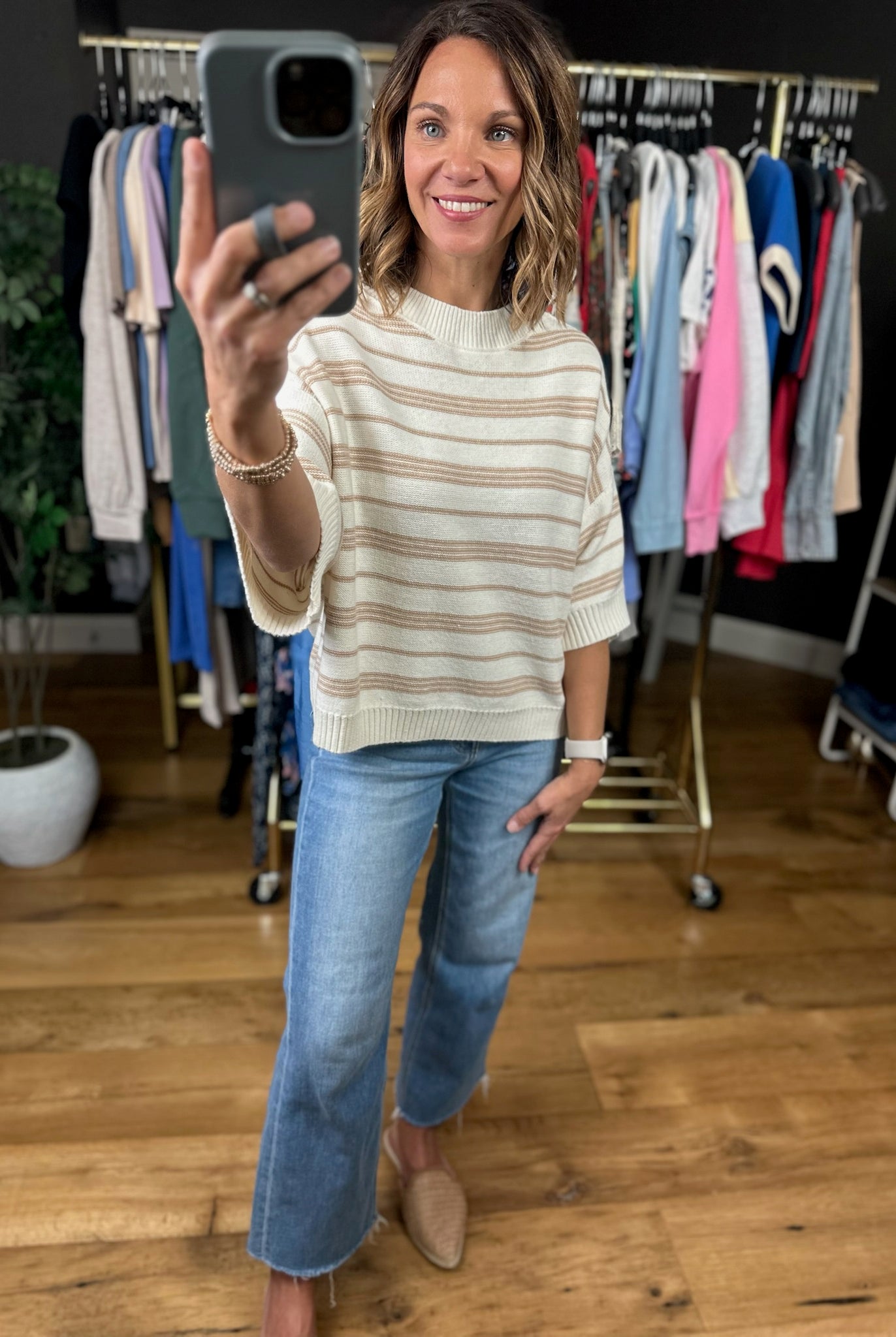 The Right Time Striped Knit-Sweaters-She & Sky-Anna Kaytes Boutique, Women's Fashion Boutique in Grinnell, Iowa