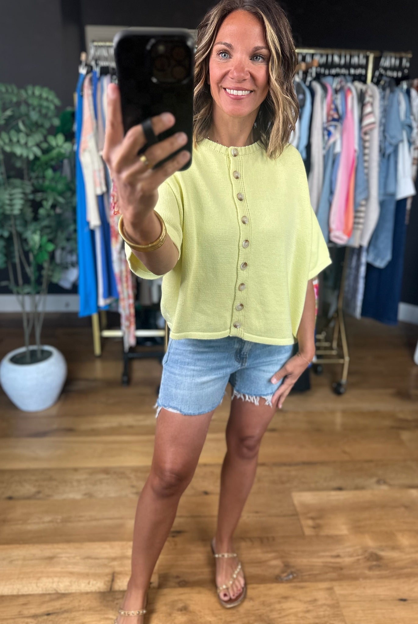 Just For Us Short-Sleeve Cardigan-Short Sleeves-Wishlist-Anna Kaytes Boutique, Women's Fashion Boutique in Grinnell, Iowa