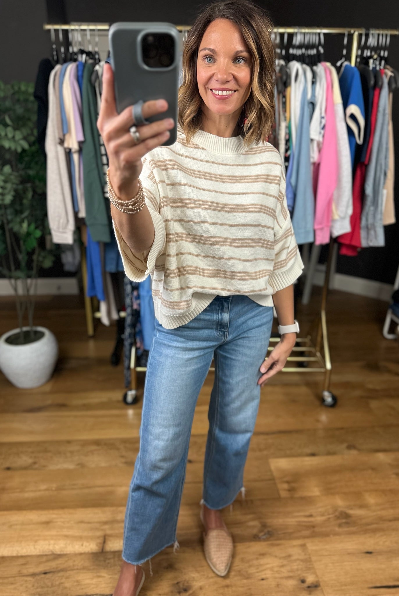 The Right Time Striped Knit-Sweaters-She & Sky-Anna Kaytes Boutique, Women's Fashion Boutique in Grinnell, Iowa