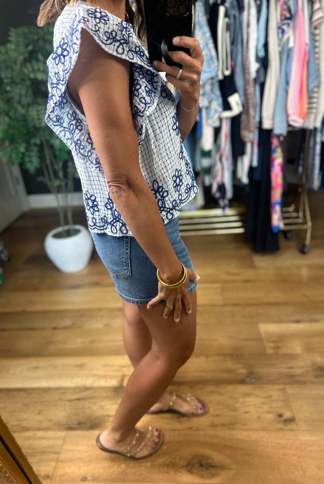 In The Right Place Flutter-Sleeve Top-Short Sleeves-THML-Anna Kaytes Boutique, Women's Fashion Boutique in Grinnell, Iowa