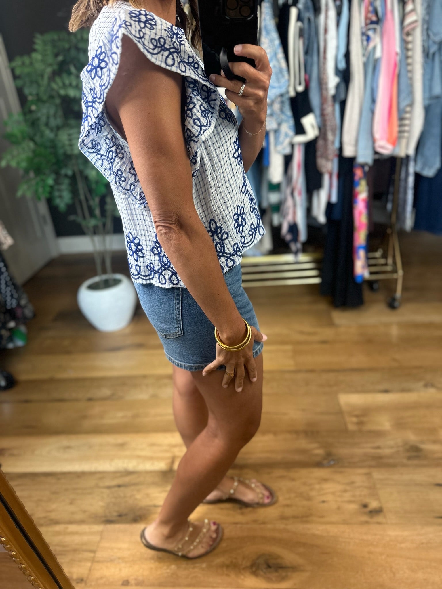 In The Right Place Flutter-Sleeve Top-Short Sleeves-THML-Anna Kaytes Boutique, Women's Fashion Boutique in Grinnell, Iowa