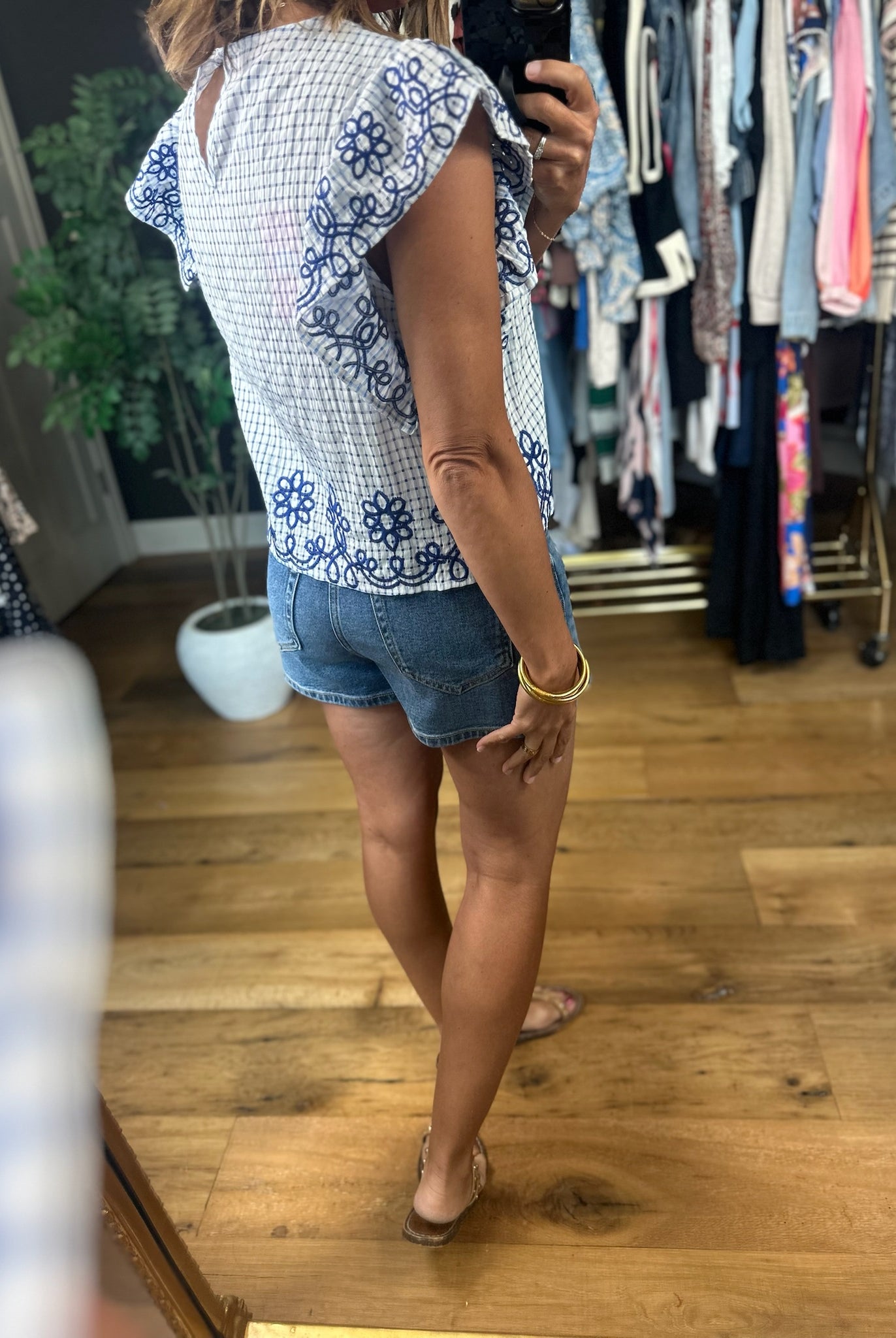 In The Right Place Flutter-Sleeve Top-Short Sleeves-THML-Anna Kaytes Boutique, Women's Fashion Boutique in Grinnell, Iowa